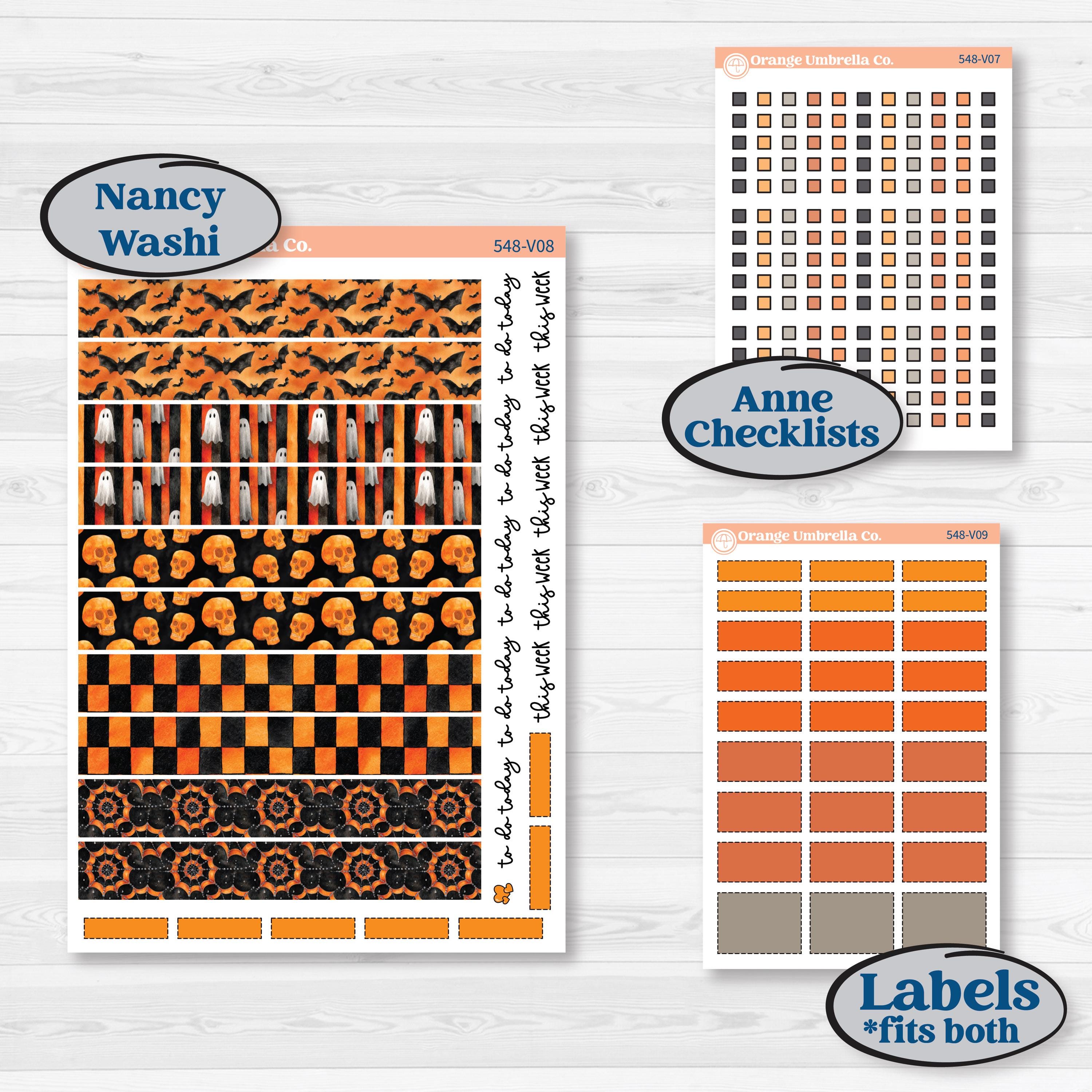 Halloween Planner Kit | Laurel Denise Nancy Large & Anne Large Planner Kit Stickers | Carnival of Curiosities | KIT-548-V