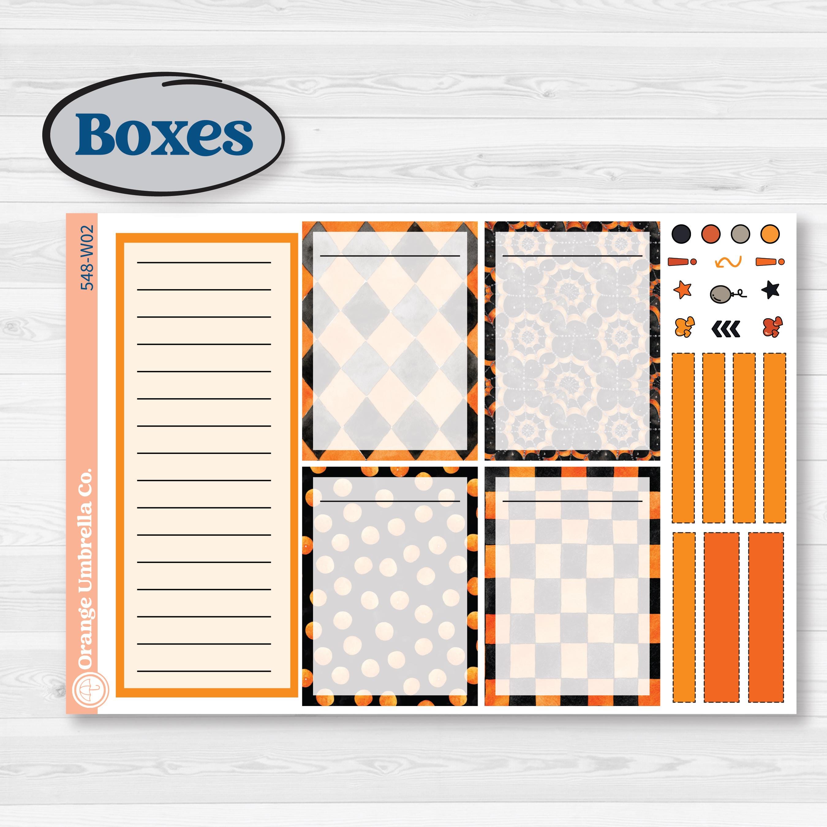 Halloween kit, vintage halloween, spooky stickers | Laurel Denise Scout Large Planner Kit Stickers | Carnival of Curiosities | KIT-548-W