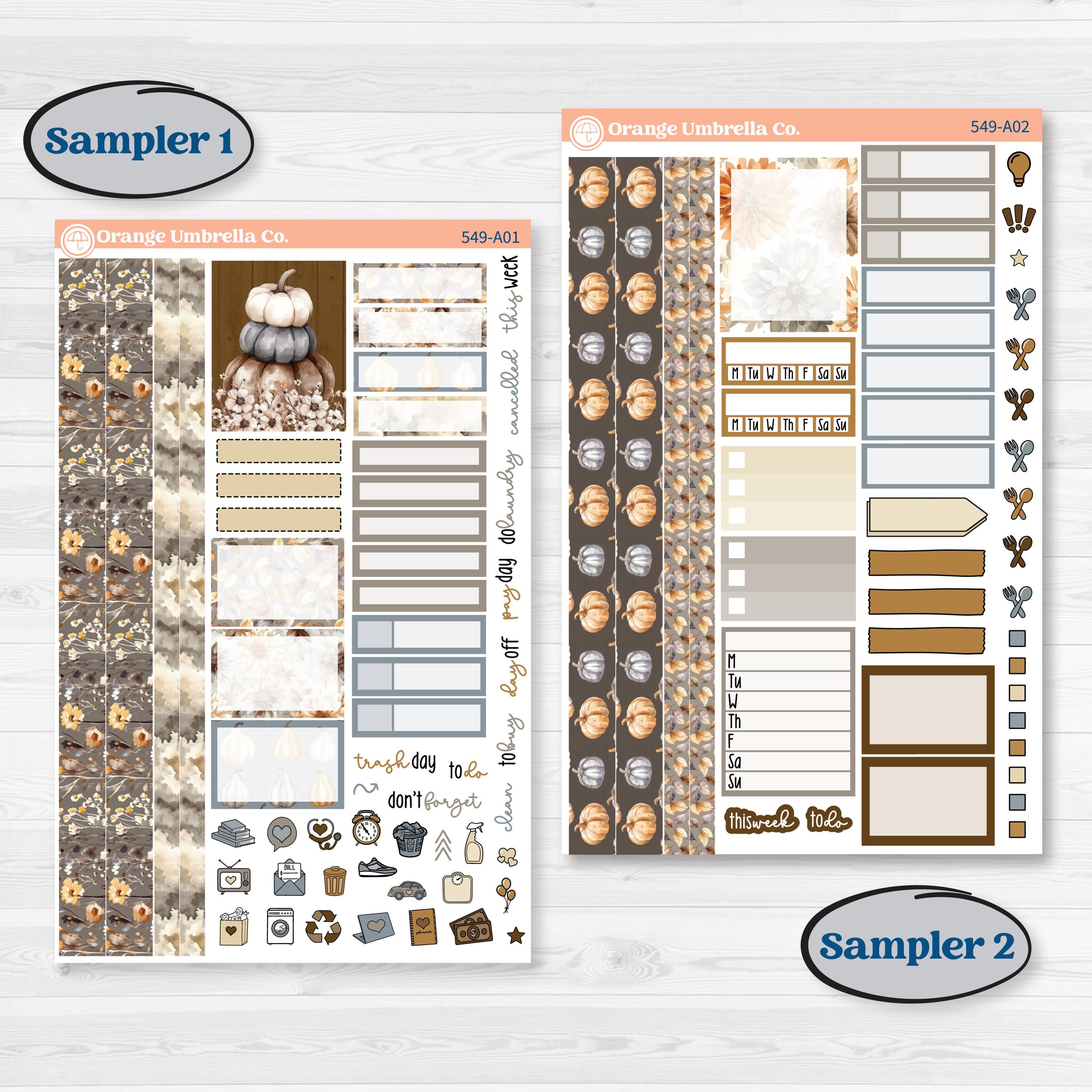 Blue Autumn Planner Kit | Weekly Sticker Kit for Vertical Planners like Erin Condren | Farmhouse Fall | KIT-549-A