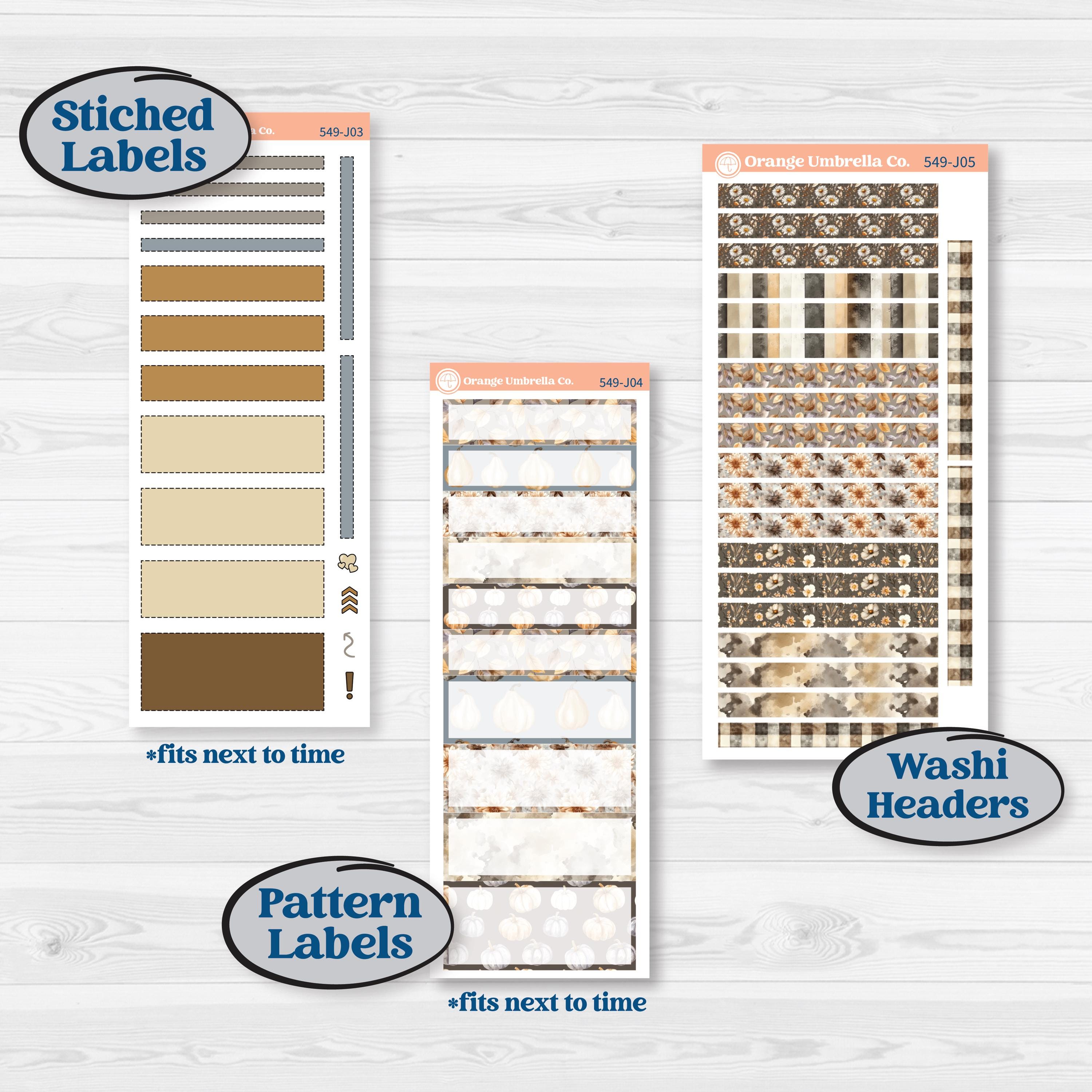 Blue Autumn Planner Kit | A5 Daily Duo Planner Kit Stickers | Farmhouse Fall | KIT-549-J