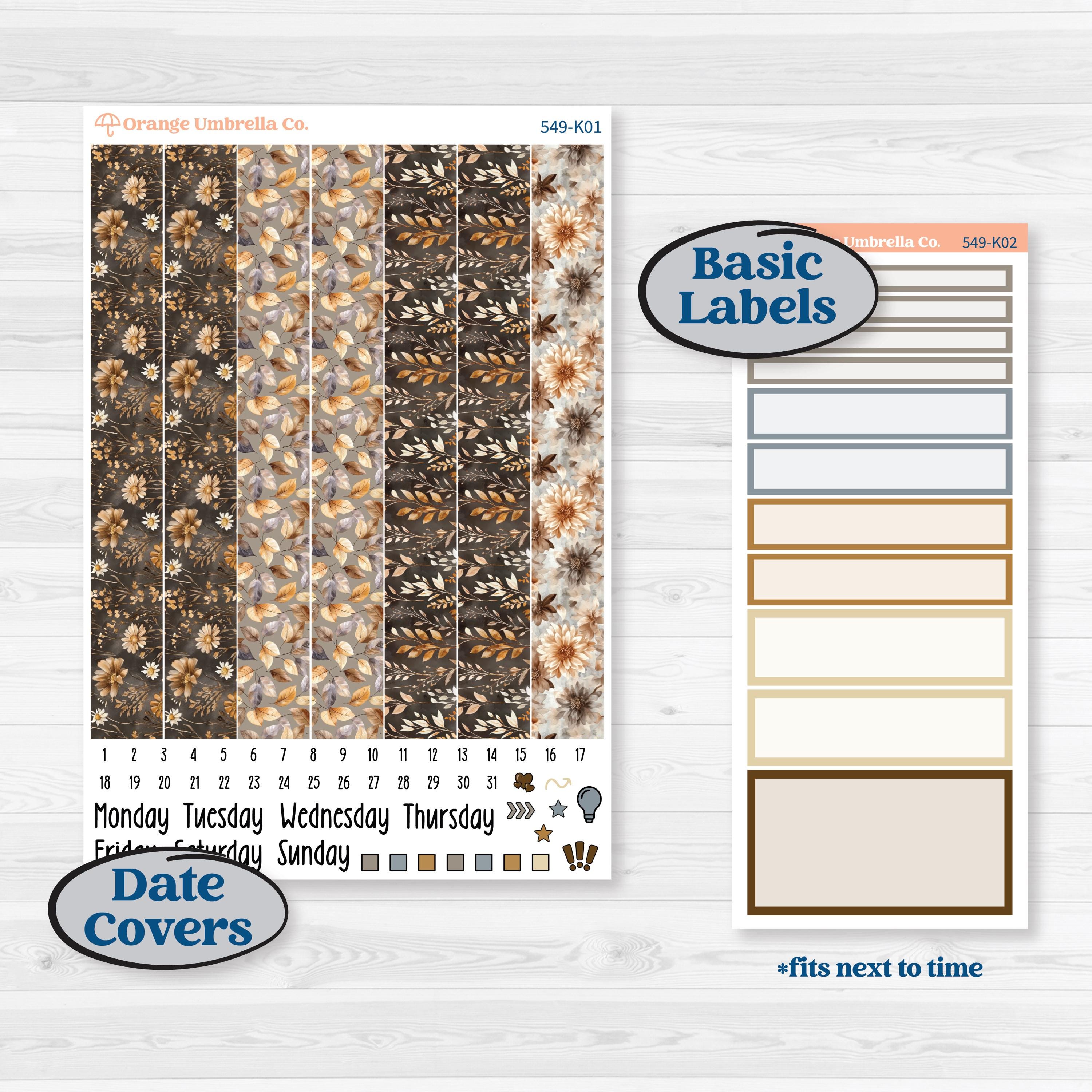 Blue Autumn Planner Kit | 7x9 Erin Condren Daily Duo Planner Kit Stickers | Farmhouse Fall | KIT-549-K