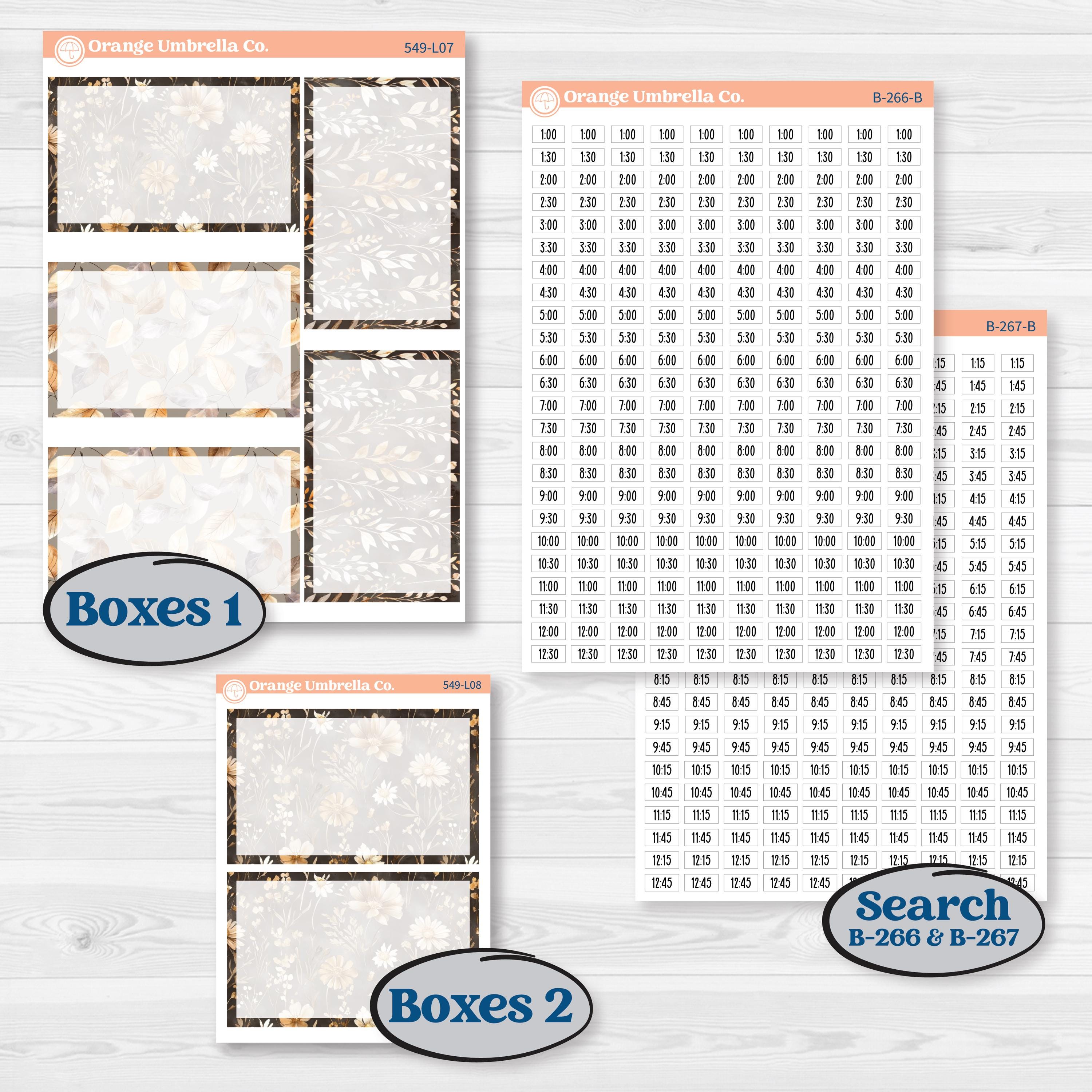 Blue Autumn Planner Kit | 7x9 Plum Daily Planner Kit Stickers | Farmhouse Fall | KIT-549-L