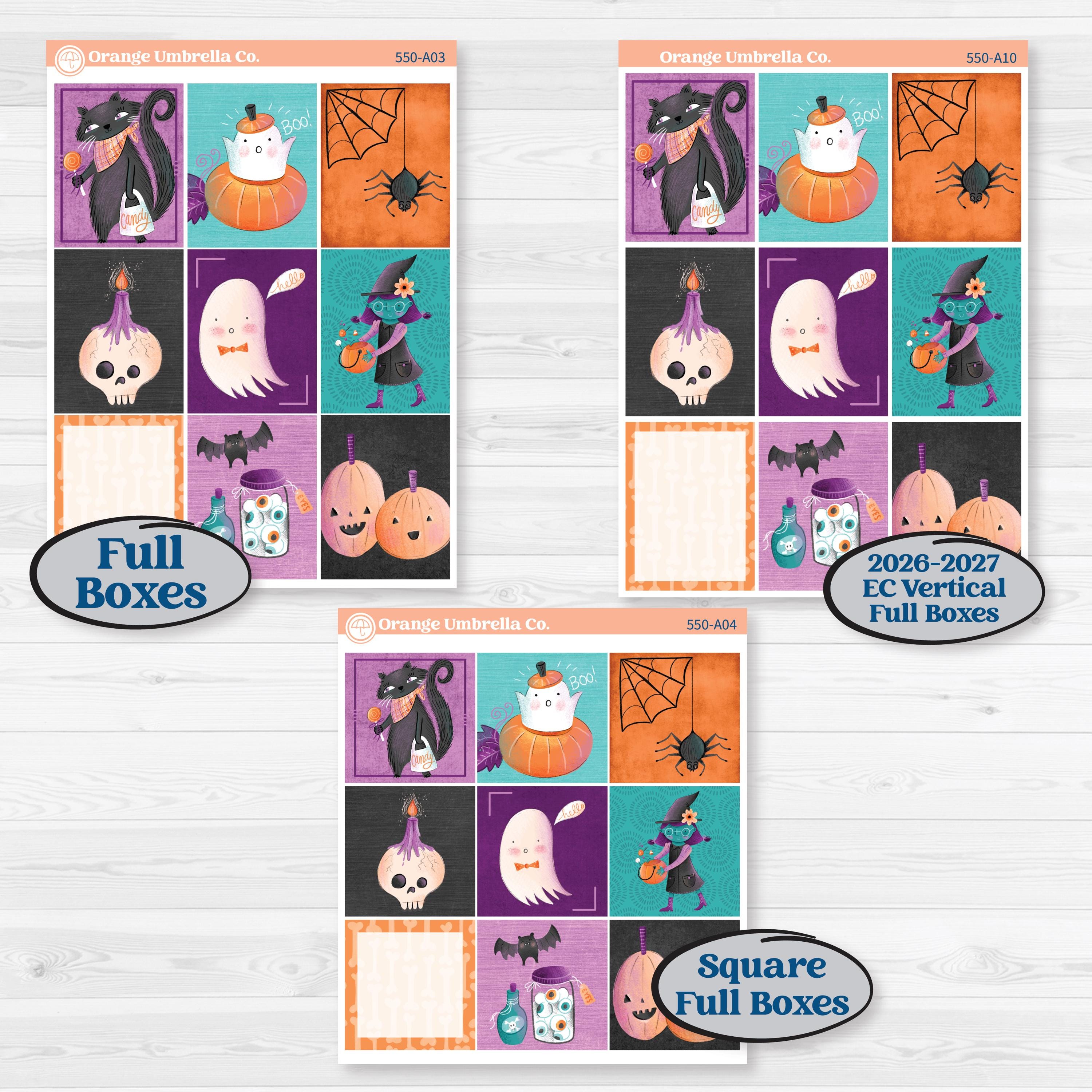Halloween Planner Kit | Weekly Sticker Kit for Vertical Planners like Erin Condren | Sweetly Spooky | KIT-550-A