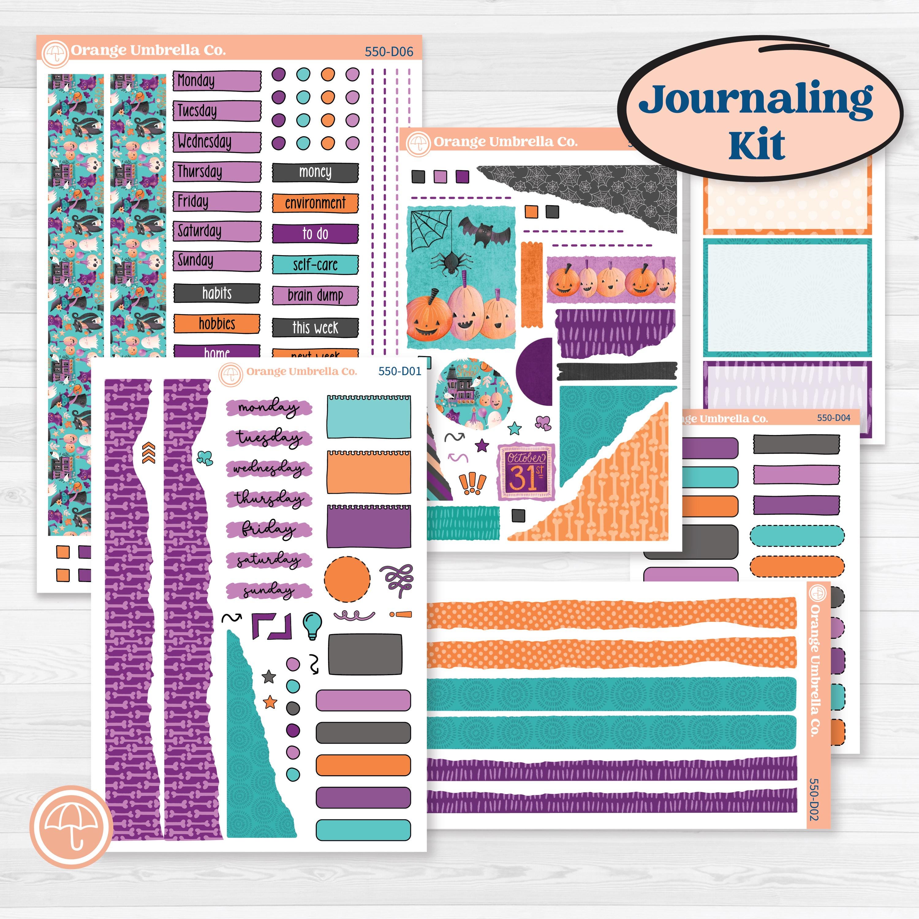 Halloween Planner Kit | Journaling or Scrapbooking Kit | Creative Junk Journal Planner Stickers | Sweetly Spooky | KIT-550-D