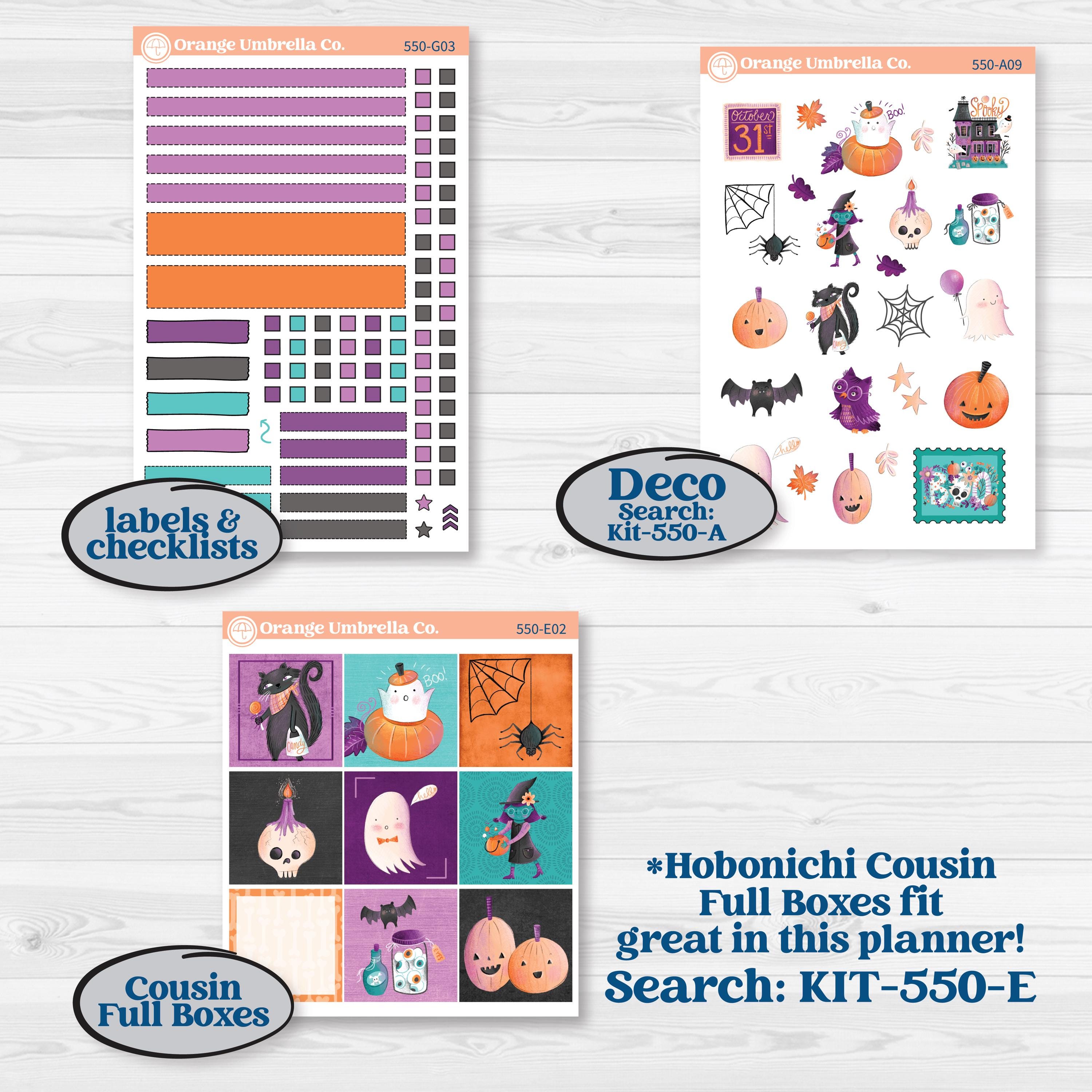 Halloween Planner Kit | Erin Condren 7x9 Weekly Dashboard Planner Kit Stickers | Sweetly Spooky | KIT-550-G