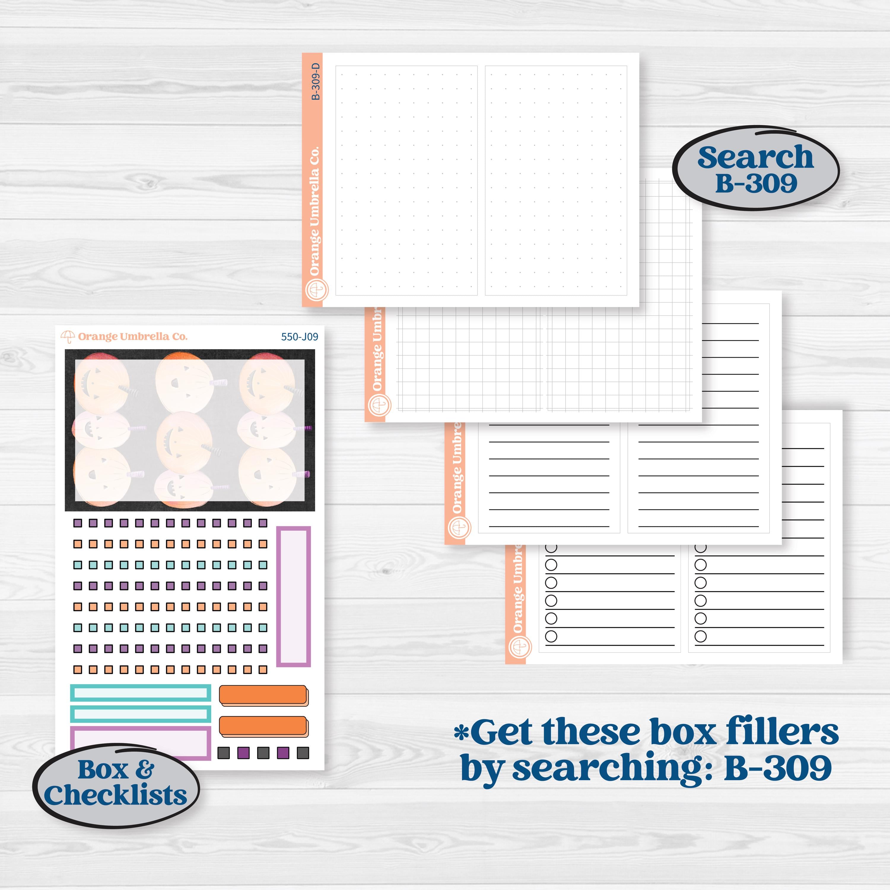 Halloween Planner Kit | A5 Daily Duo Planner Kit Stickers | Sweetly Spooky | KIT-550-J