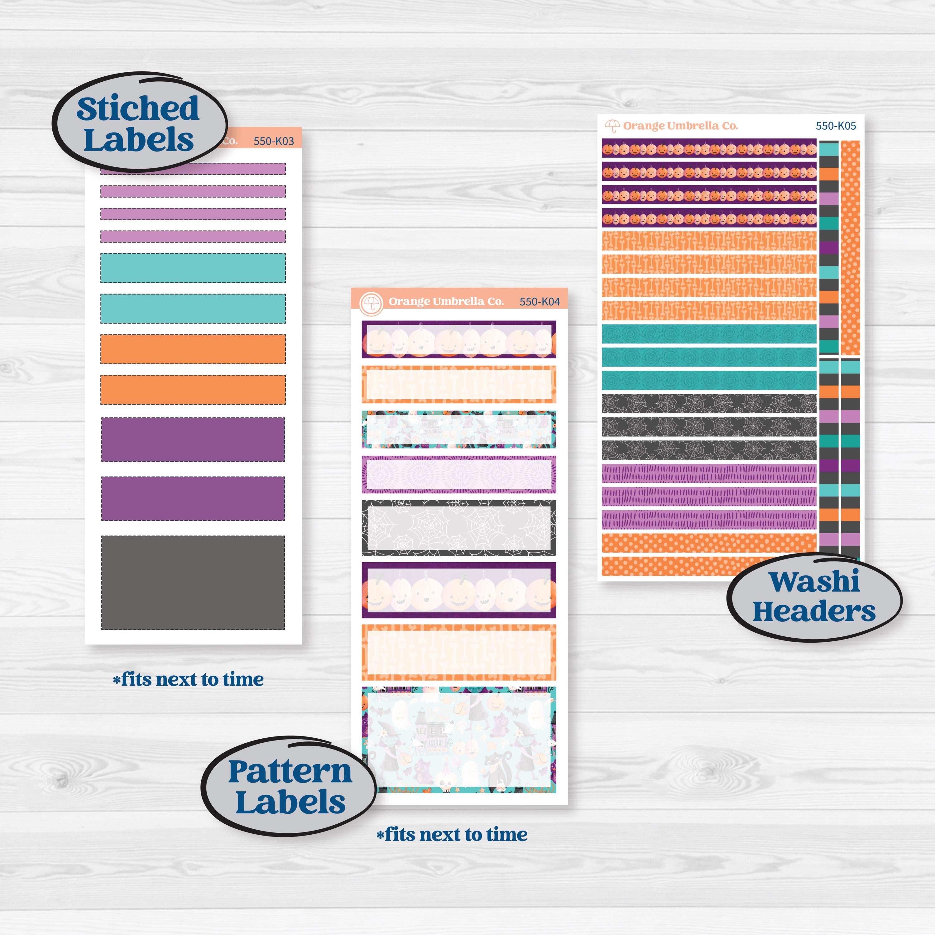 Halloween Planner Kit | 7x9 Erin Condren Daily Duo Planner Kit Stickers | Sweetly Spooky | KIT-550-K
