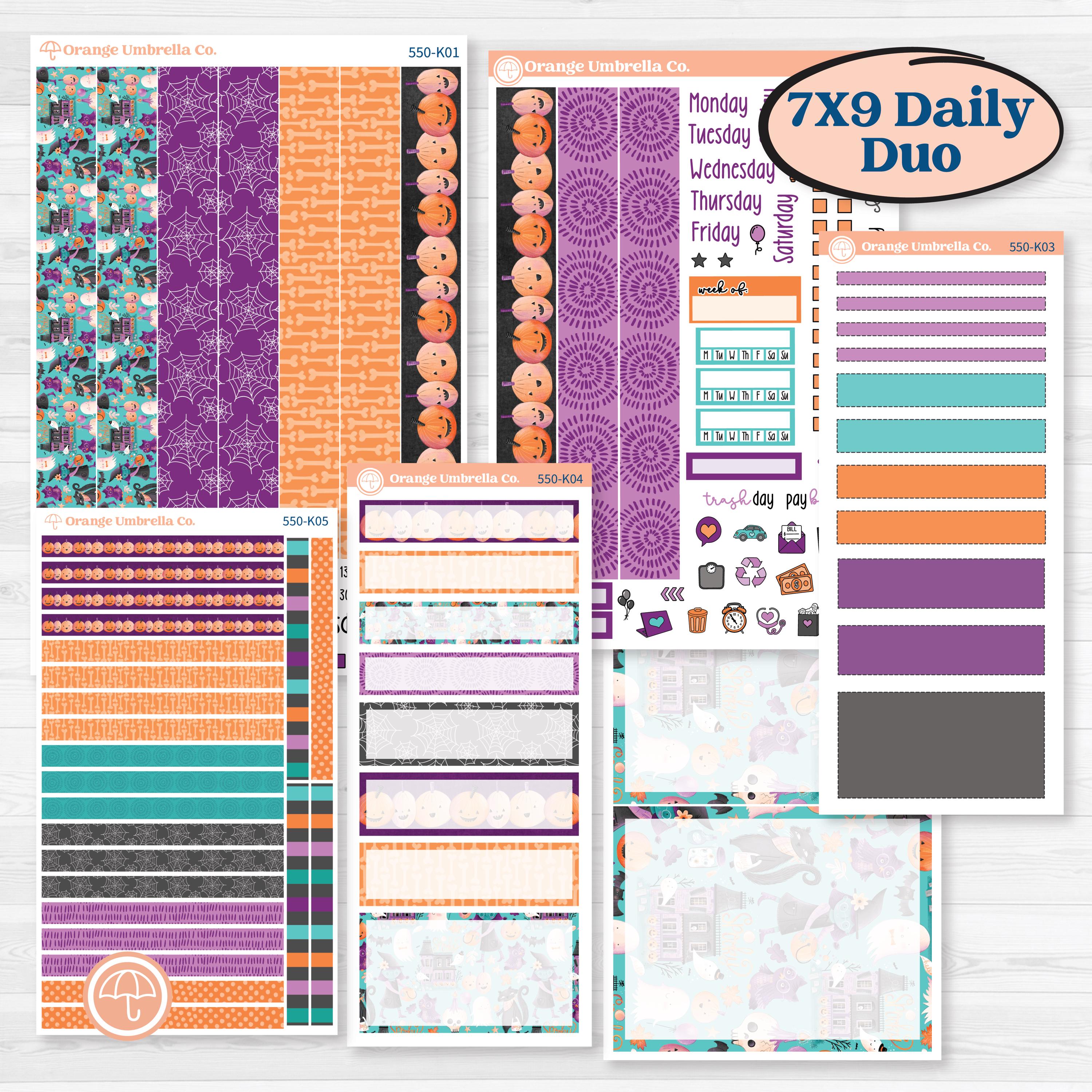Halloween Planner Kit | 7x9 Erin Condren Daily Duo Planner Kit Stickers | Sweetly Spooky | KIT-550-K
