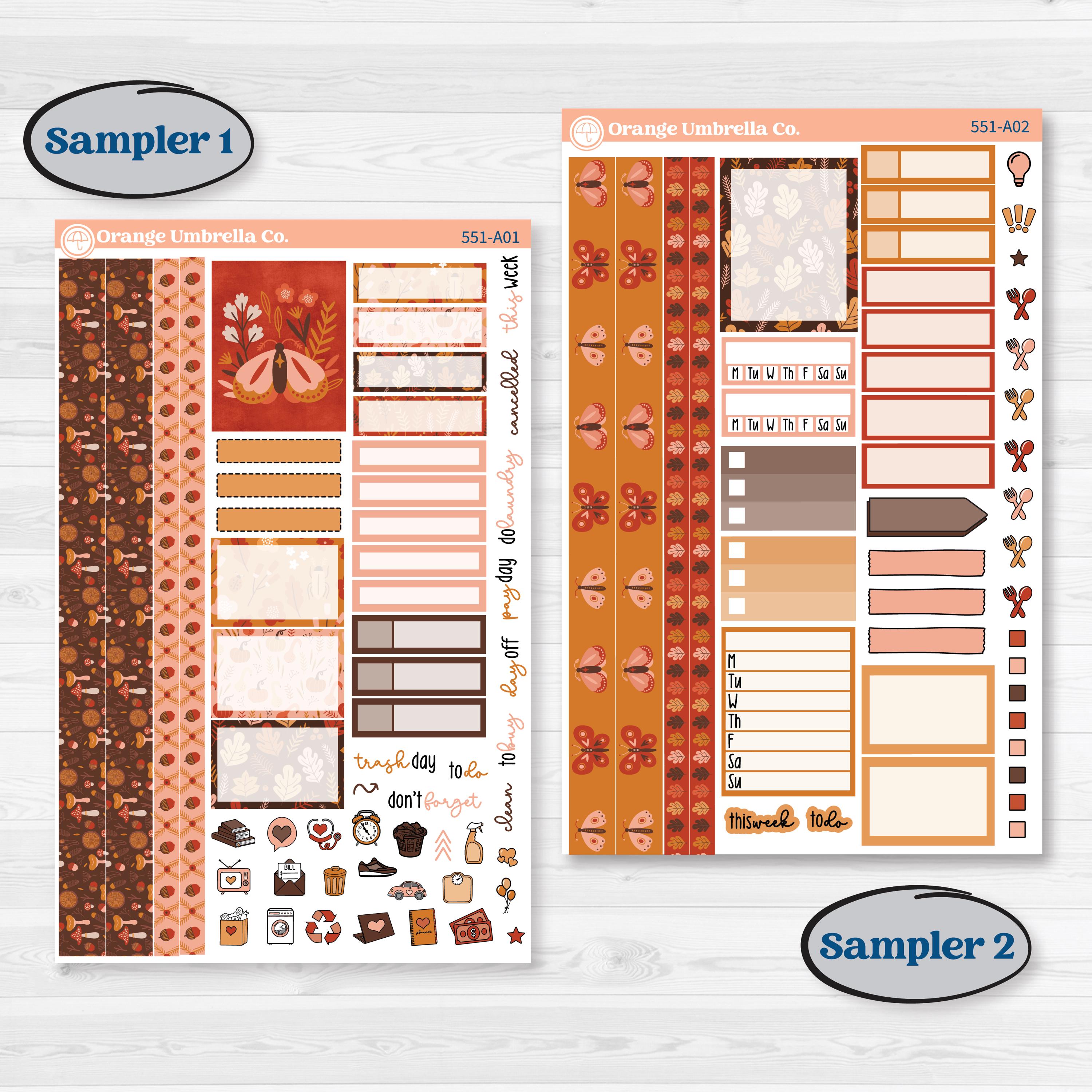 Fall Planner Kit | Weekly Sticker Kit for Vertical Planners like Erin Condren | Autumn Folk | KIT-551-A