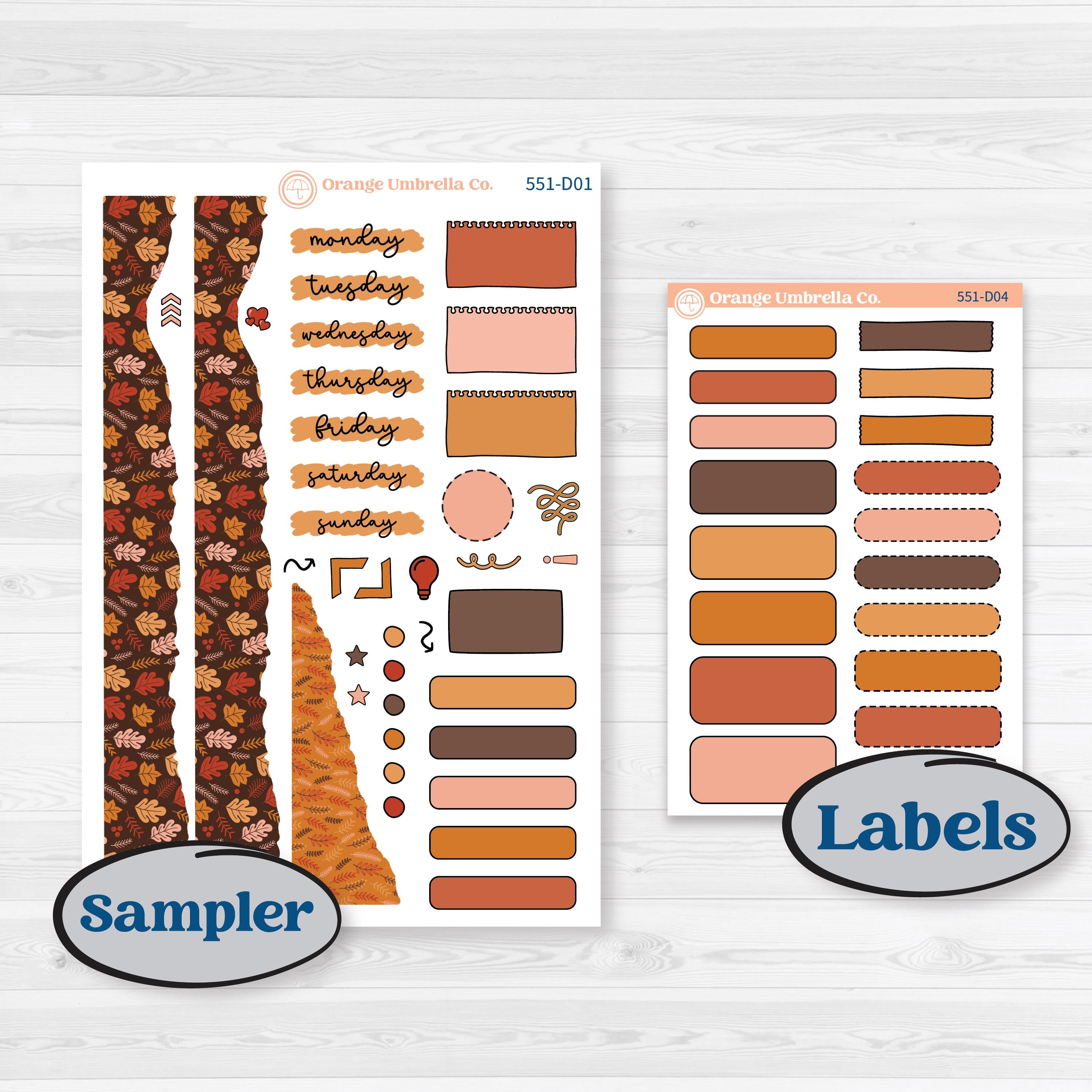 Fall Planner Kit | Journaling or Scrapbooking Kit | Creative Junk Journal Planner Stickers | Autumn Folk | KIT-551-D