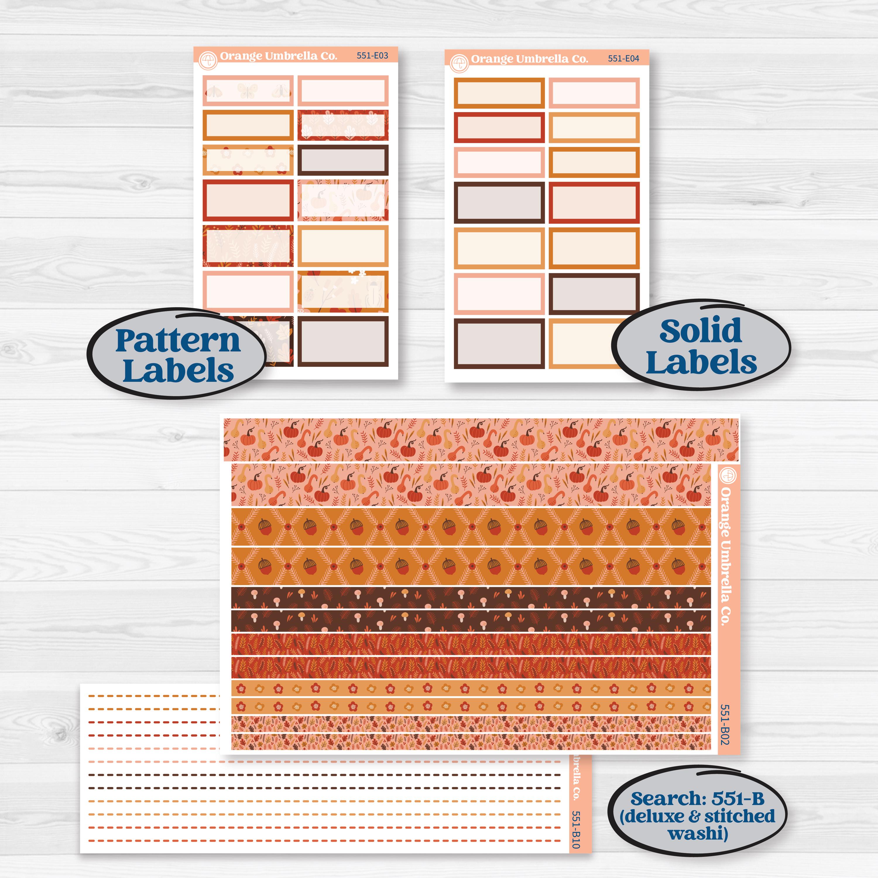 Fall Planner Kit | Hobonichi Cousin Weekly & Daily Planner Kit Stickers | Autumn Folk | KIT-551-E