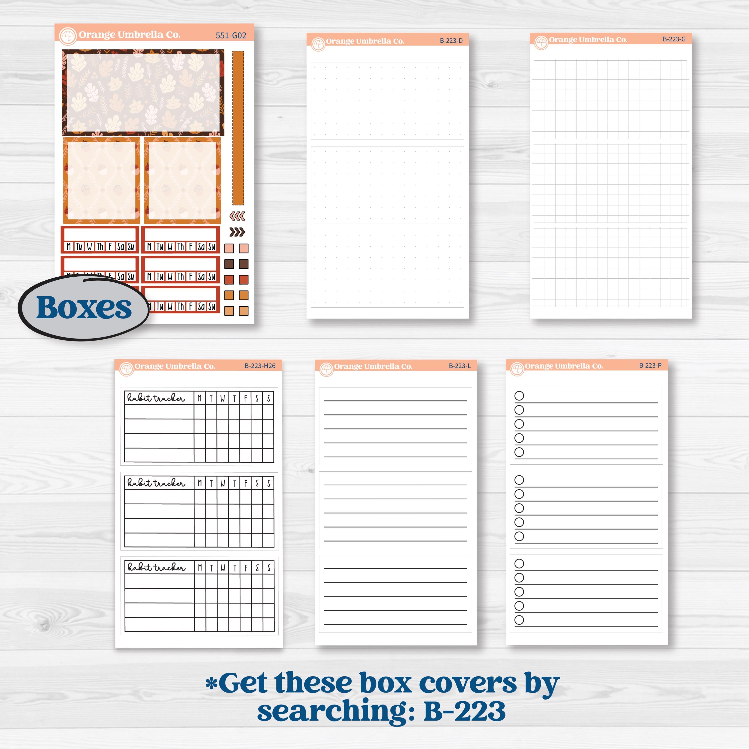Fall Planner Kit | Erin Condren 7x9 Weekly Dashboard Planner Kit Stickers | Autumn Folk | KIT-551-G