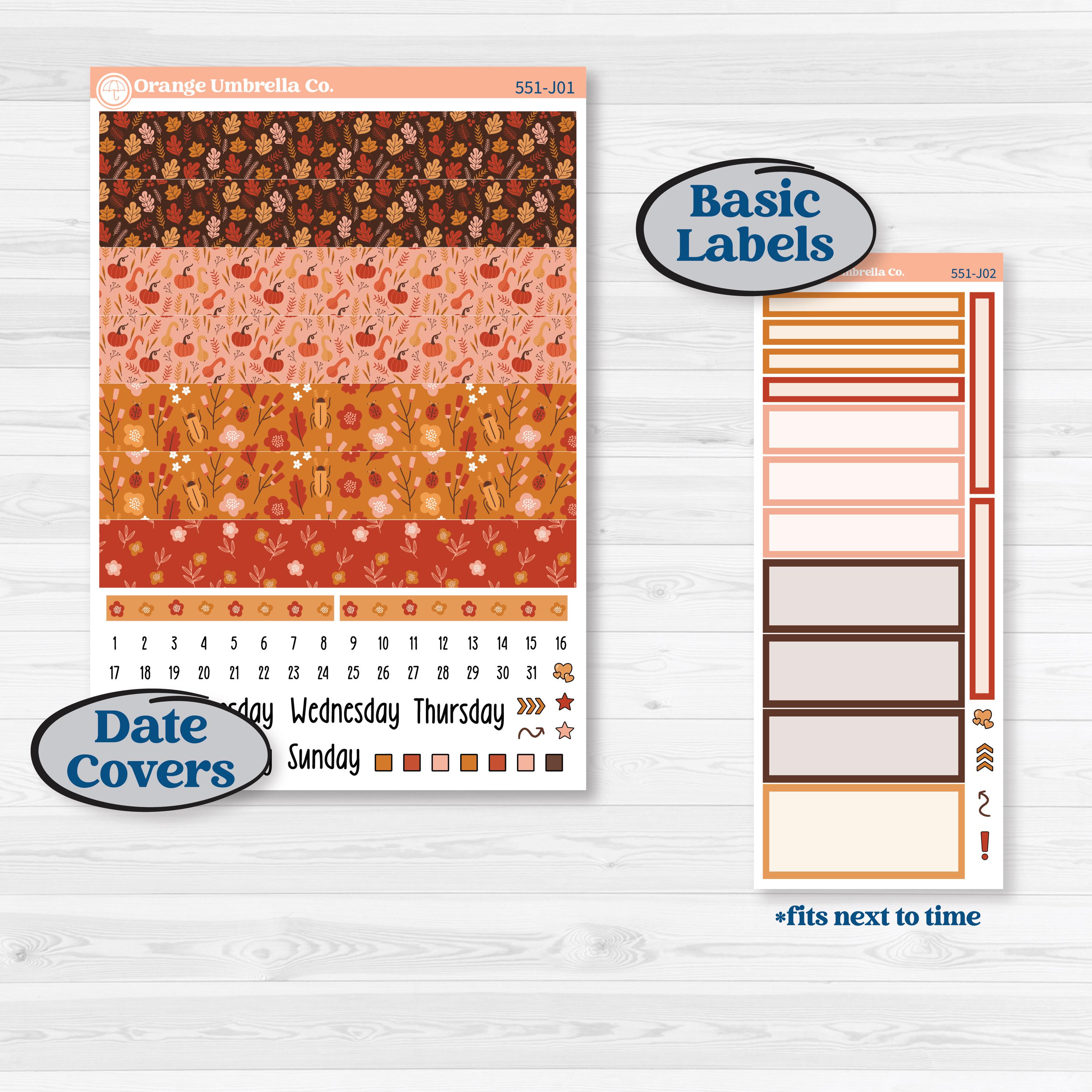 Fall Planner Kit | A5 Daily Duo Planner Kit Stickers | Autumn Folk | KIT-551-J
