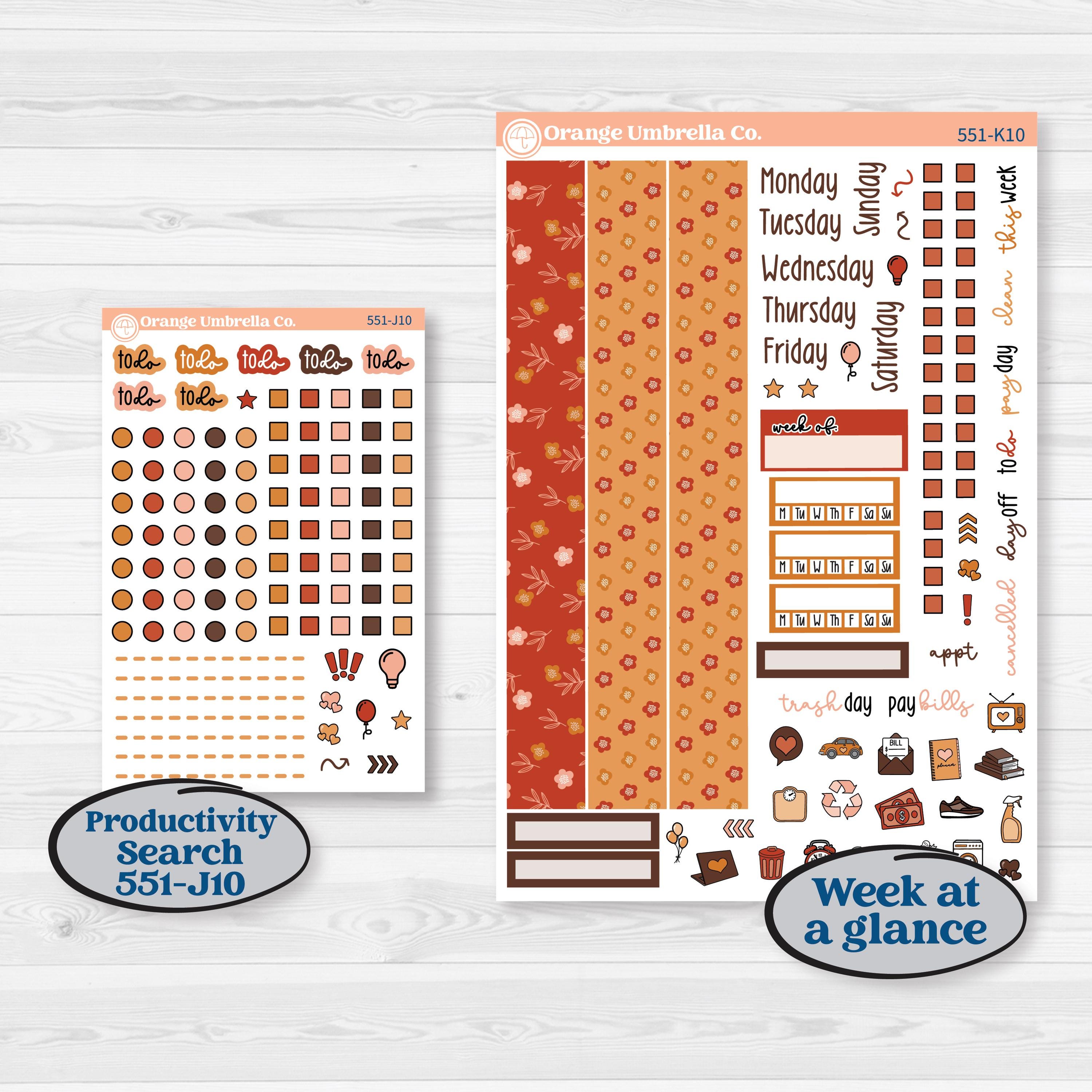 Fall Planner Kit | 7x9 Erin Condren Daily Duo Planner Kit Stickers | Autumn Folk | KIT-551-K