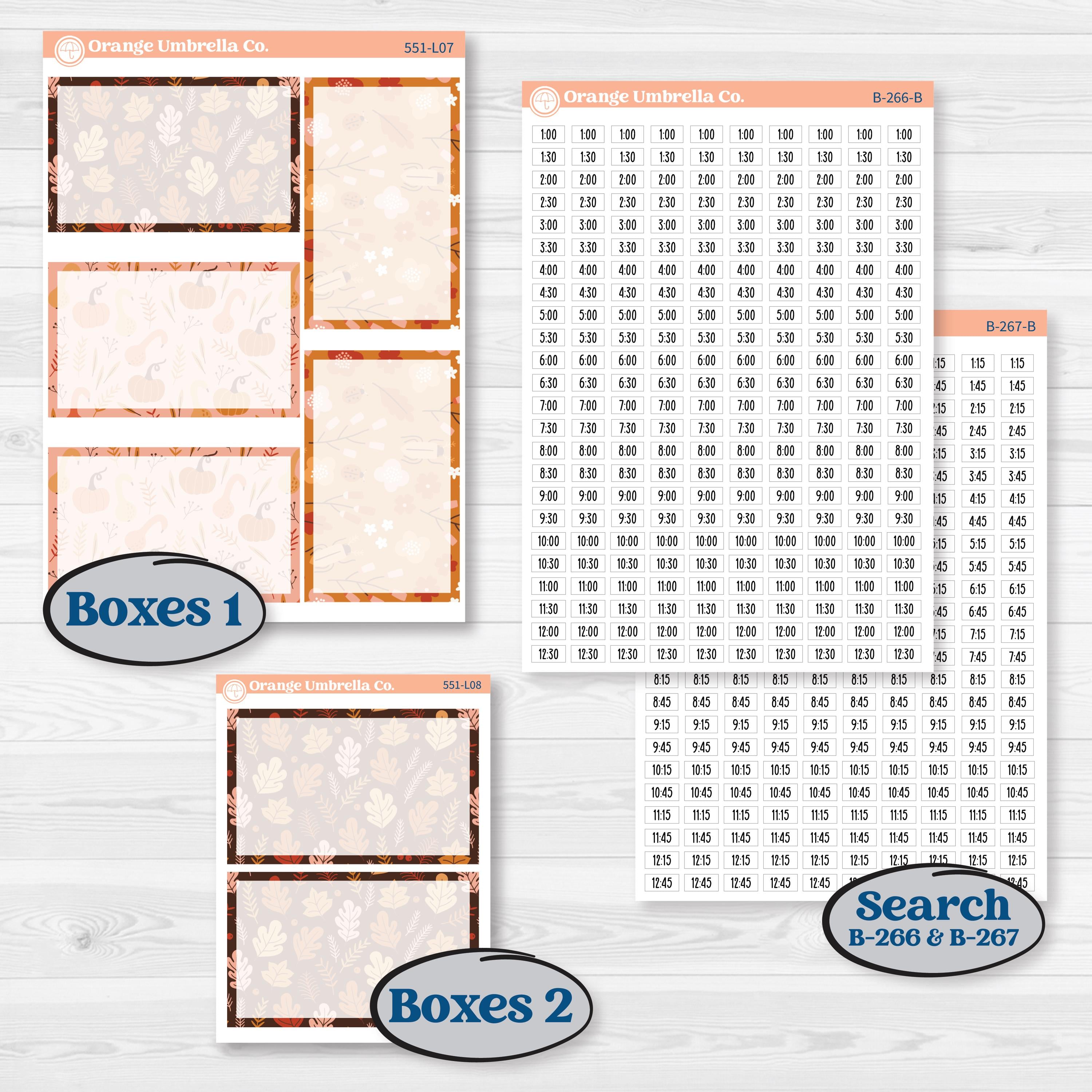 Fall Planner Kit | 7x9 Plum Daily Planner Kit Stickers | Autumn Folk | KIT-551-L