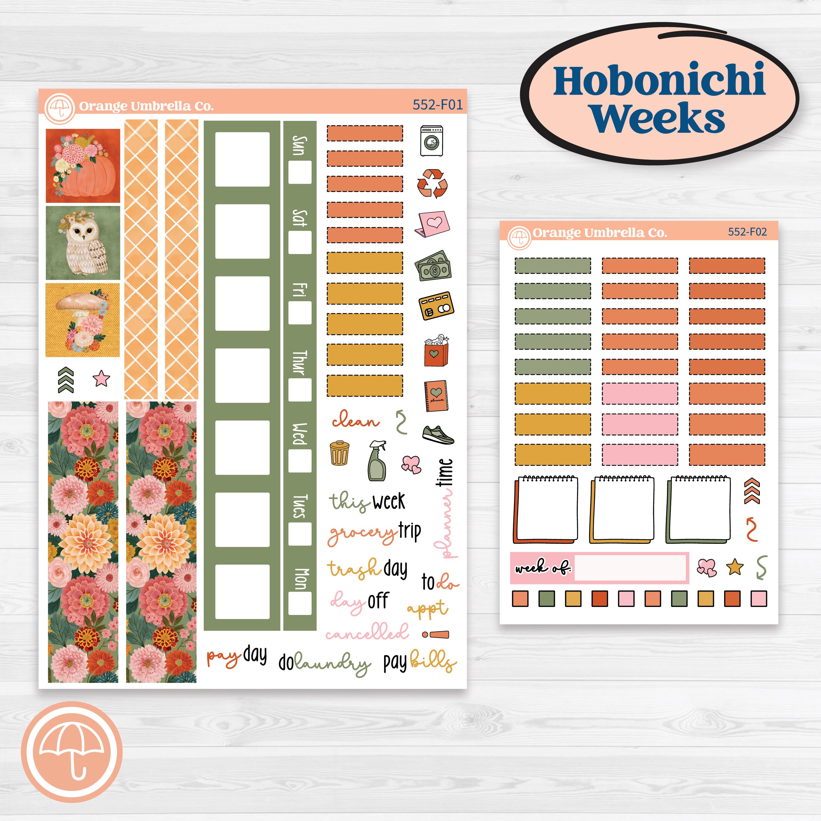 Woodland Planner Kit | Hobonichi Weeks Weekly Planner Kit Stickers | Fox & Fern | KIT-552-F