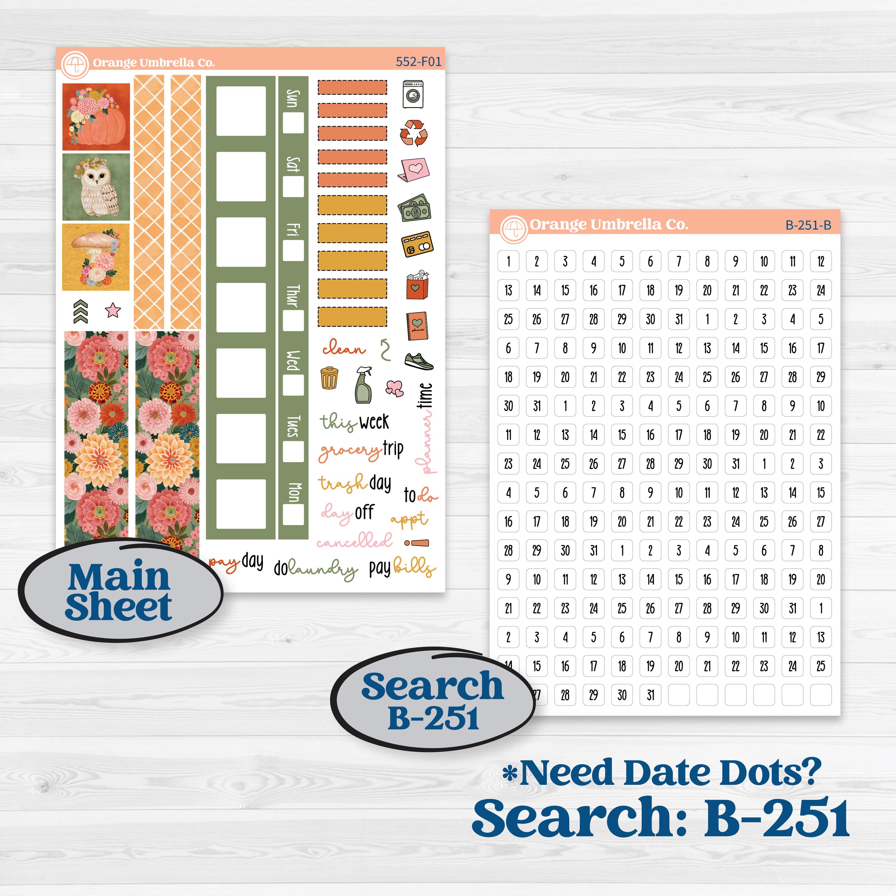 Woodland Planner Kit | Hobonichi Weeks Weekly Planner Kit Stickers | Fox & Fern | KIT-552-F
