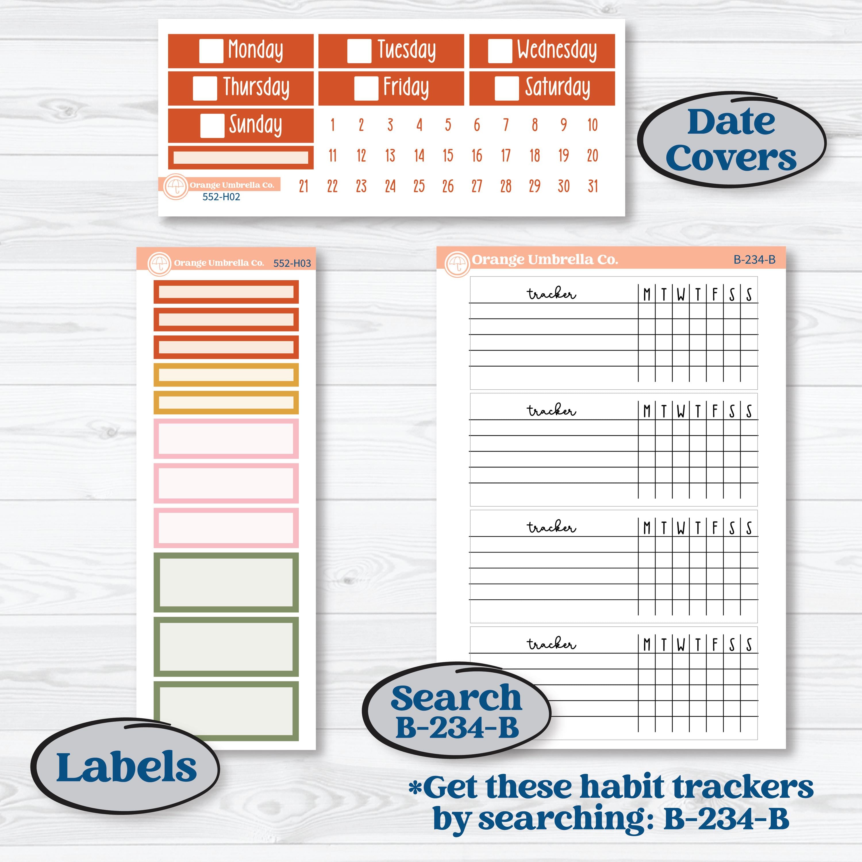 Woodland Planner Kit | Plum Vertical Priorities 7x9 Planner Kit Stickers | Fox & Fern | KIT-552-H