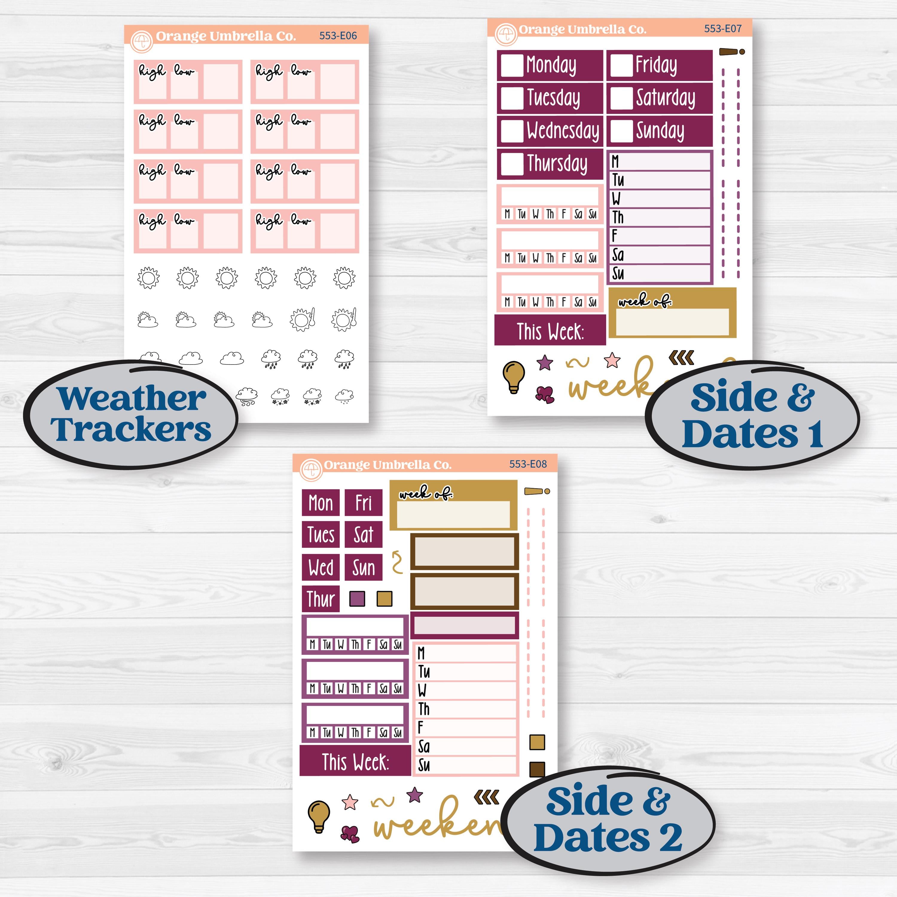Book Planner Kit | Hobonichi Cousin Weekly & Daily Planner Kit Stickers | Garden Library | KIT-553-E