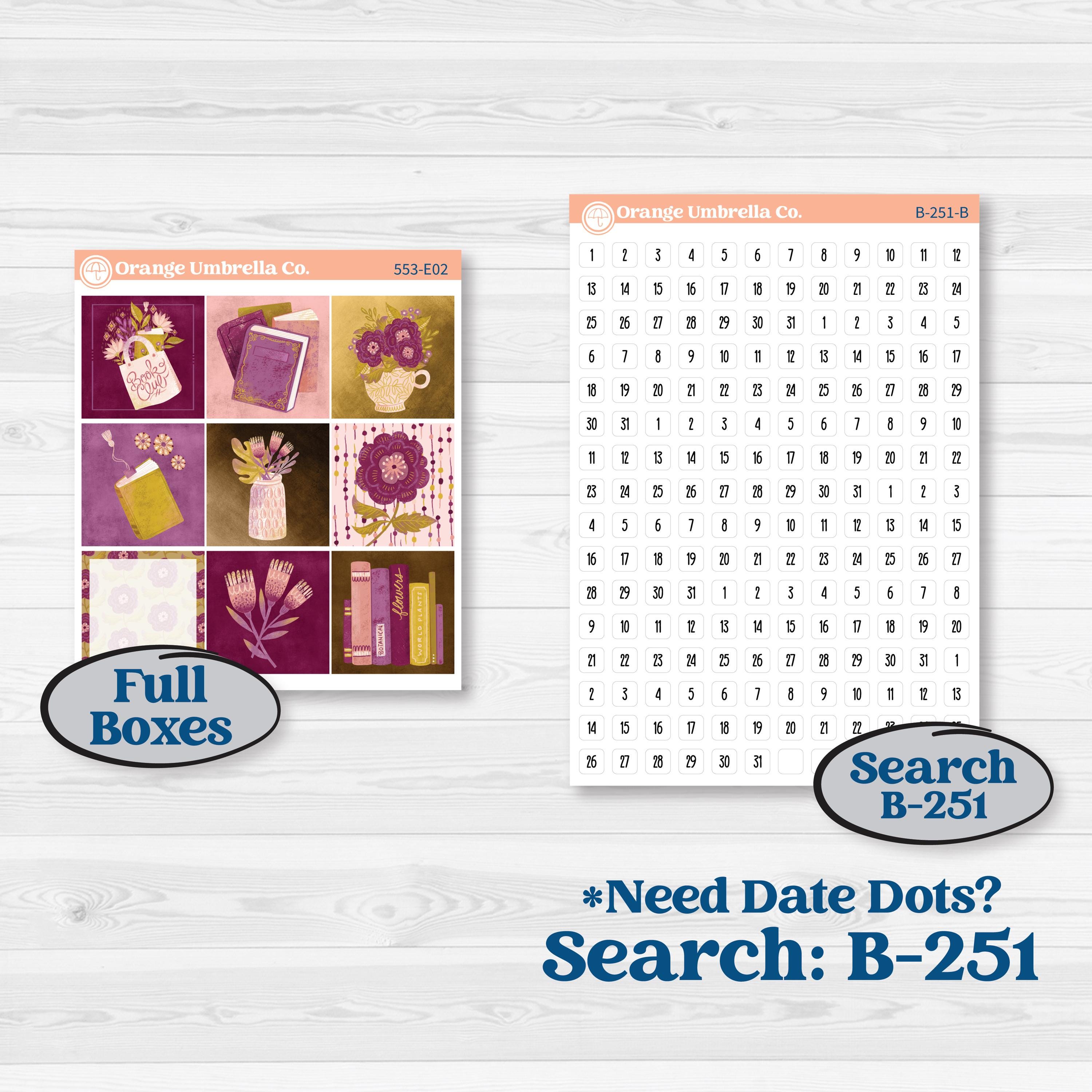 Book Planner Kit | Hobonichi Cousin Weekly & Daily Planner Kit Stickers | Garden Library | KIT-553-E