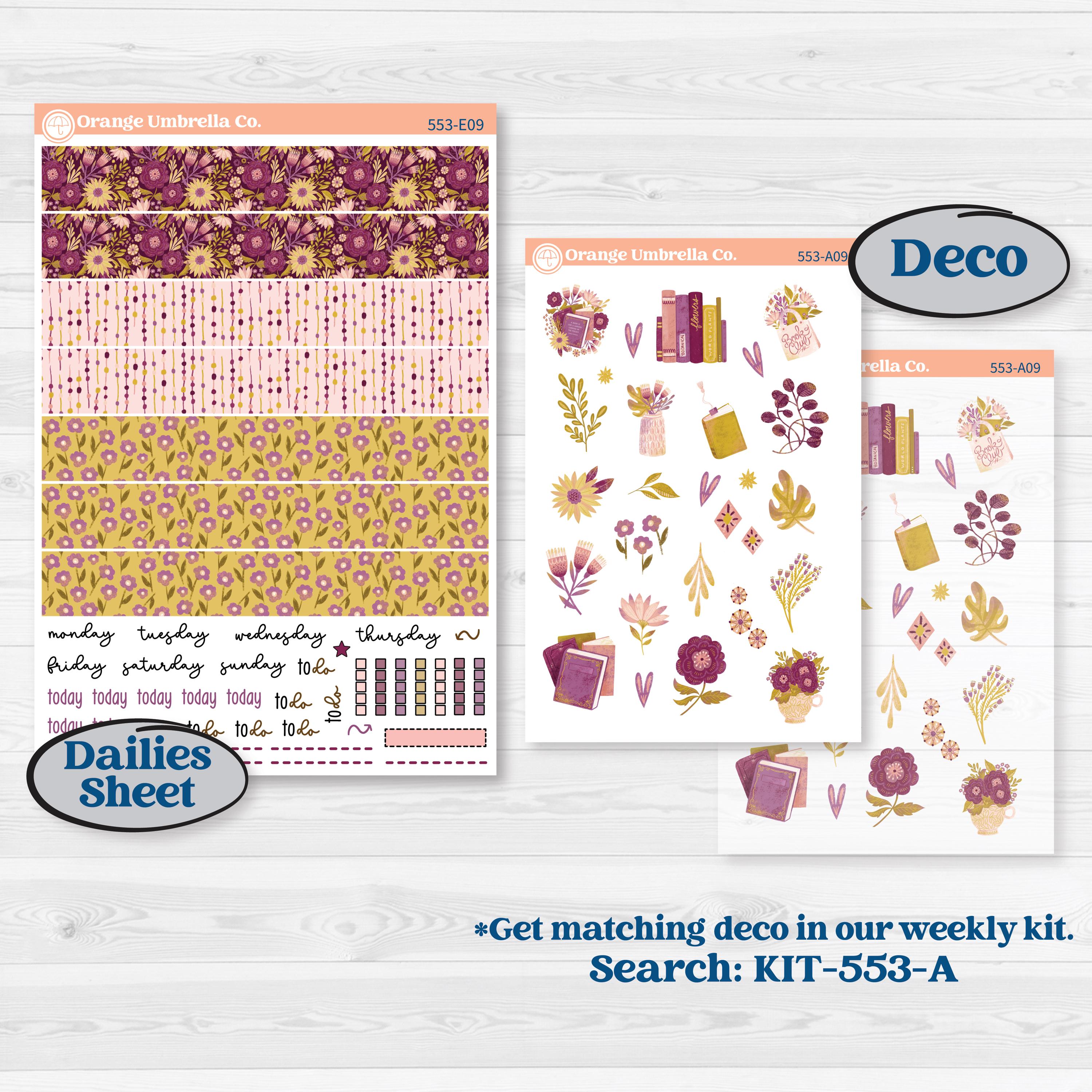 Book Planner Kit | Hobonichi Cousin Weekly & Daily Planner Kit Stickers | Garden Library | KIT-553-E