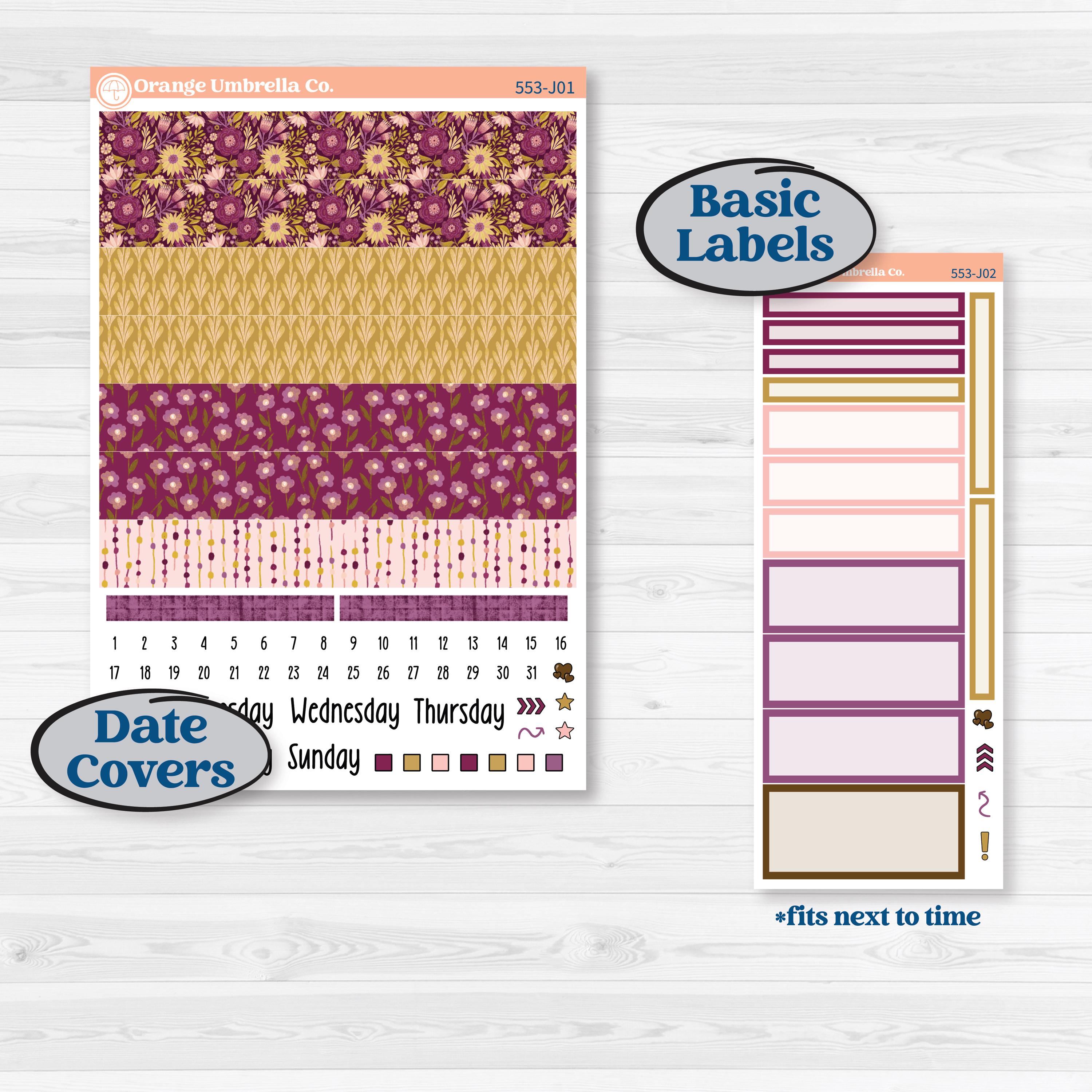 Book Planner Kit | A5 Daily Duo Planner Kit Stickers | Garden Library | KIT-553-J
