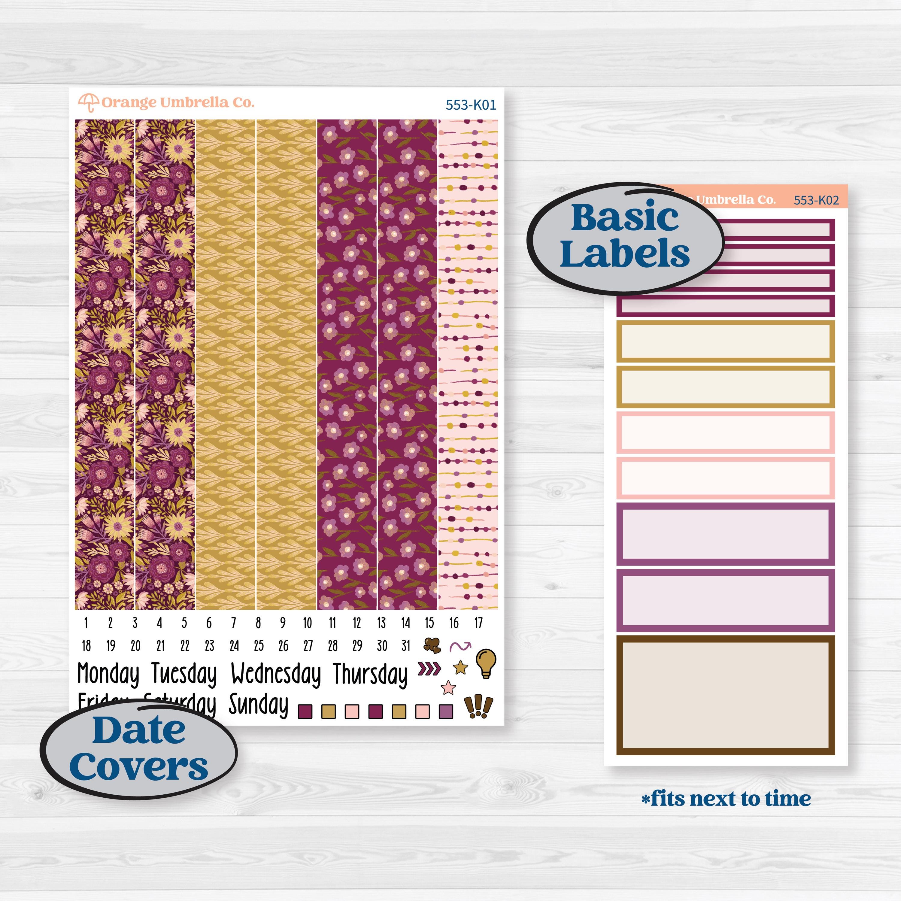 Book Planner Kit | 7x9 Erin Condren Daily Duo Planner Kit Stickers | Garden Library | KIT-553-K