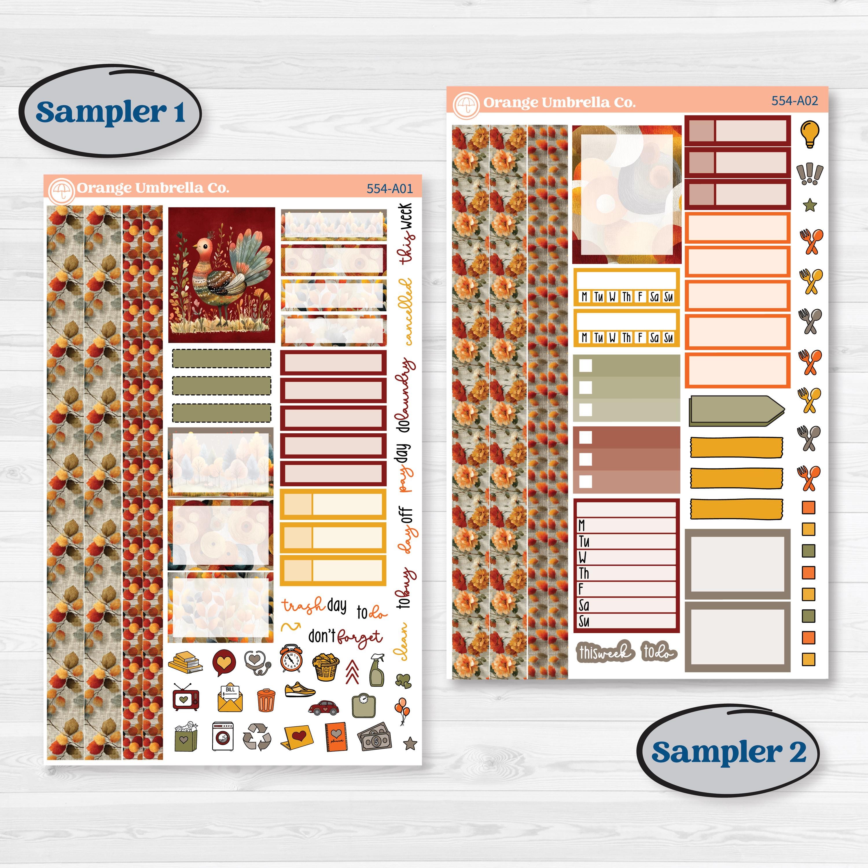Thanksgiving Planner Kit | Weekly Sticker Kit for Vertical Planners like Erin Condren | Gather In Gratitude | KIT-554-A