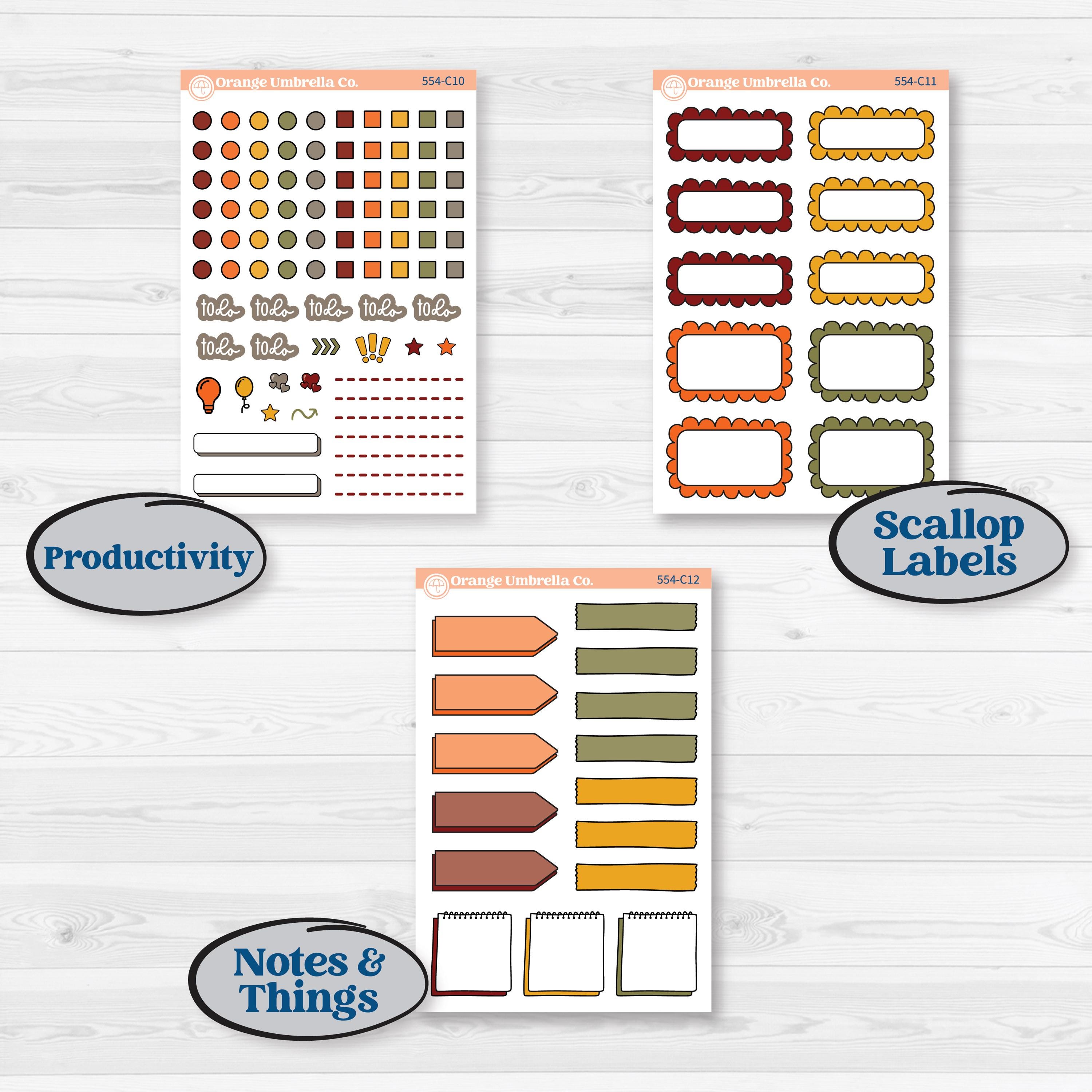 Thanksgiving Planner Kit | Weekly Add-On Labels Planner Kit Stickers | Gather In Gratitude | KIT-554-C