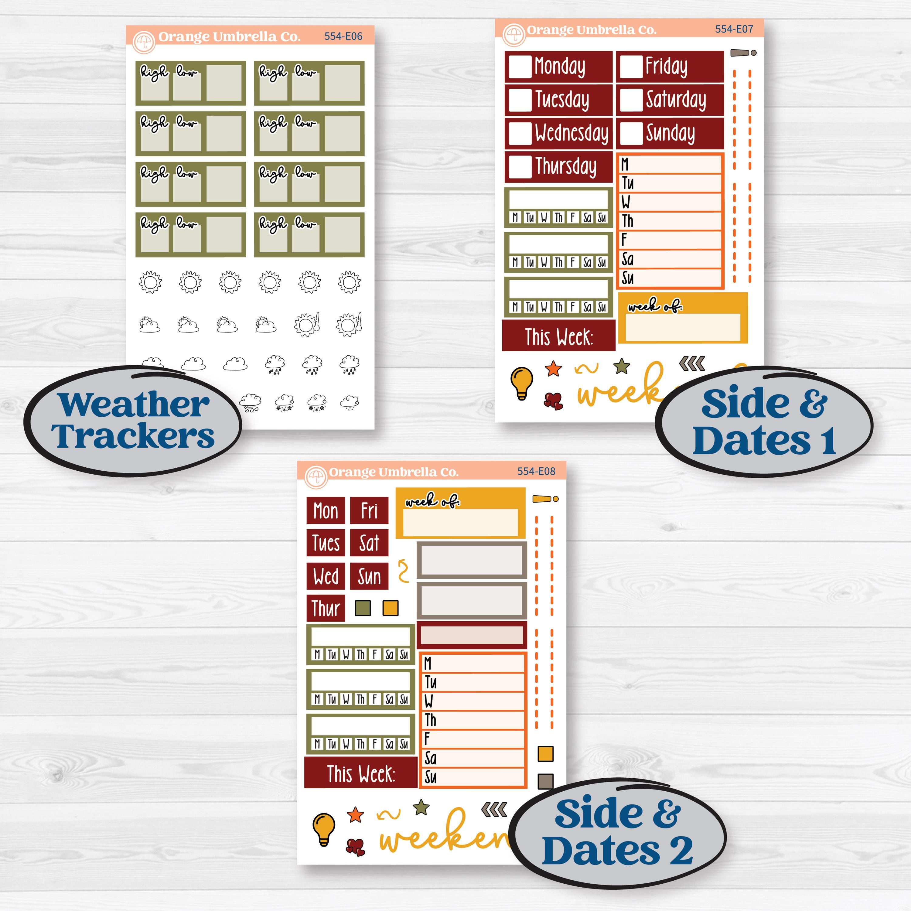 Thanksgiving Planner Kit | Hobonichi Cousin Weekly & Daily Planner Kit Stickers | Gather In Gratitude | KIT-554-E