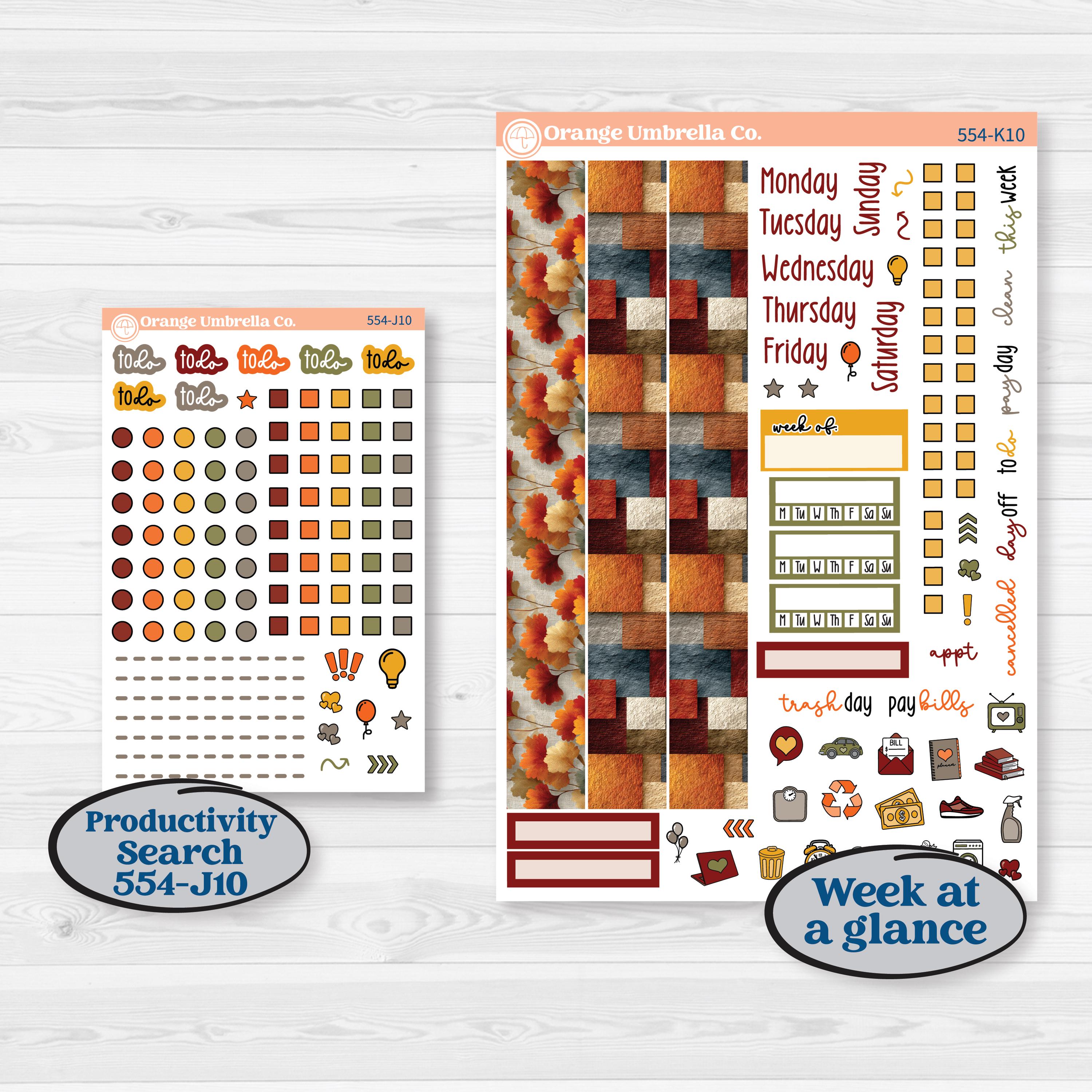 Thanksgiving Planner Kit | 7x9 Erin Condren Daily Duo Planner Kit Stickers | Gather In Gratitude | KIT-554-K