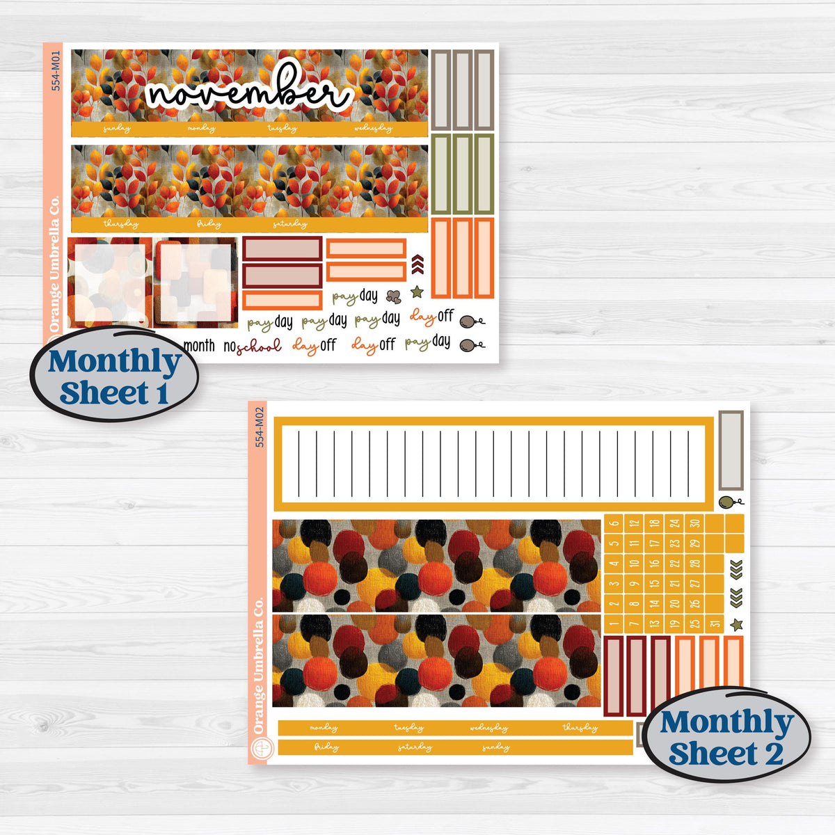 Thanksgiving Planner Kit | A5 Erin Condren Monthly & Productivity Dashboard Sticker Kit | Gather In Gratitude | KIT-554-M