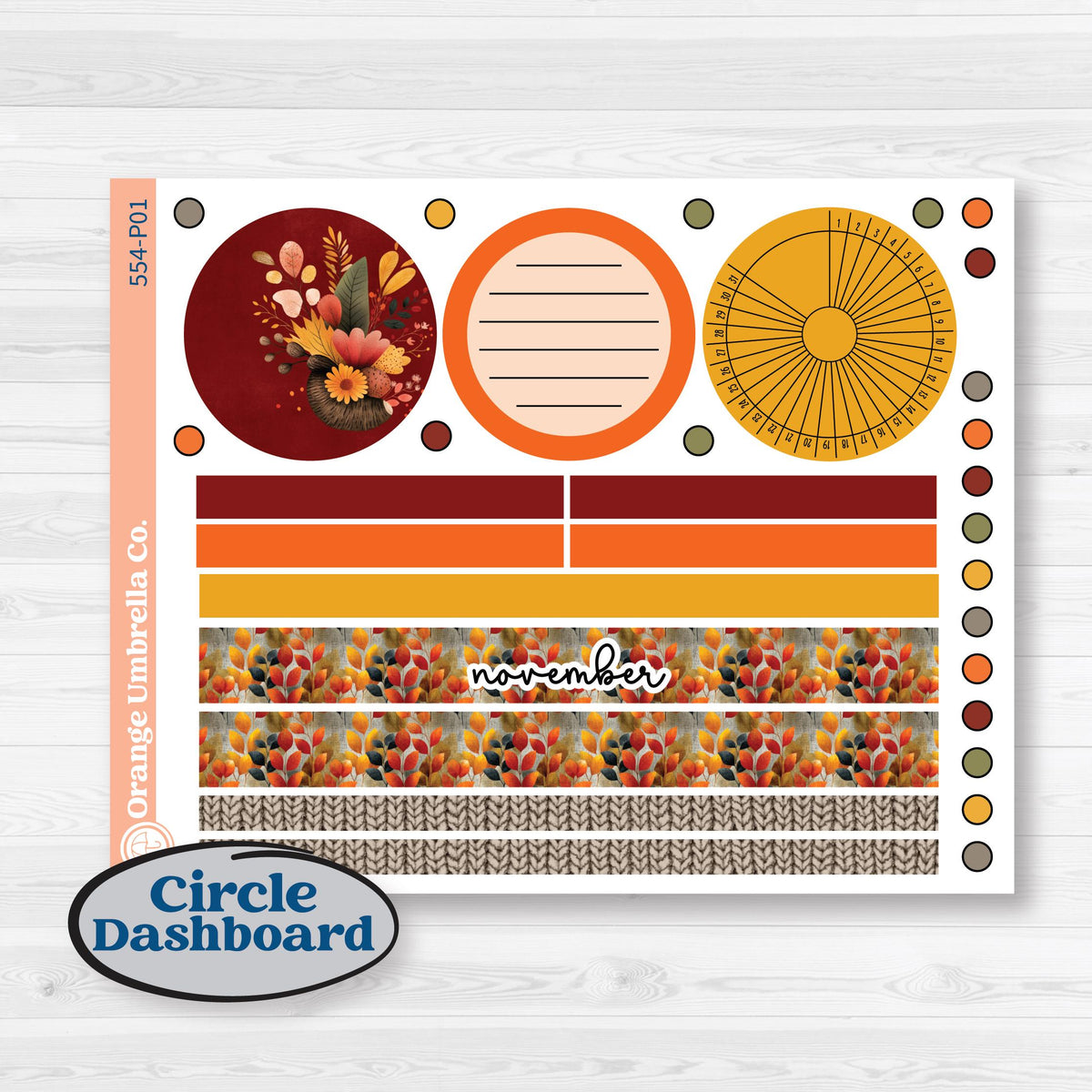 Thanksgiving Planner Kit | A5 Plum Monthly & Dashboard Planner Kit Stickers | Gather In Gratitude | KIT-554-P