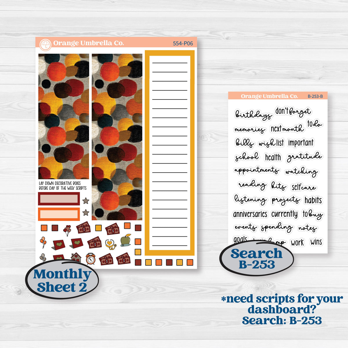 Thanksgiving Planner Kit | A5 Plum Monthly & Dashboard Planner Kit Stickers | Gather In Gratitude | KIT-554-P