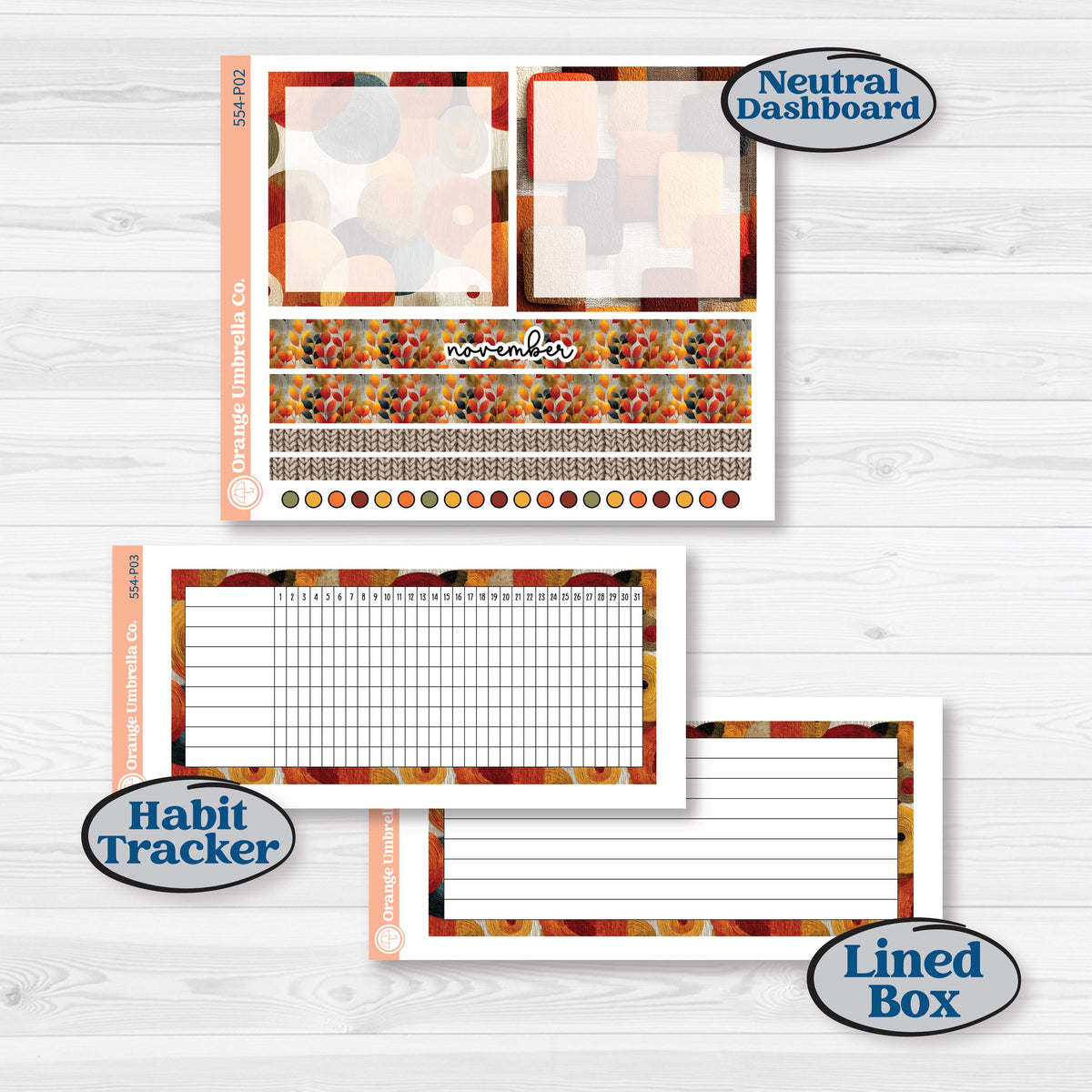 Thanksgiving Planner Kit | A5 Plum Monthly & Dashboard Planner Kit Stickers | Gather In Gratitude | KIT-554-P