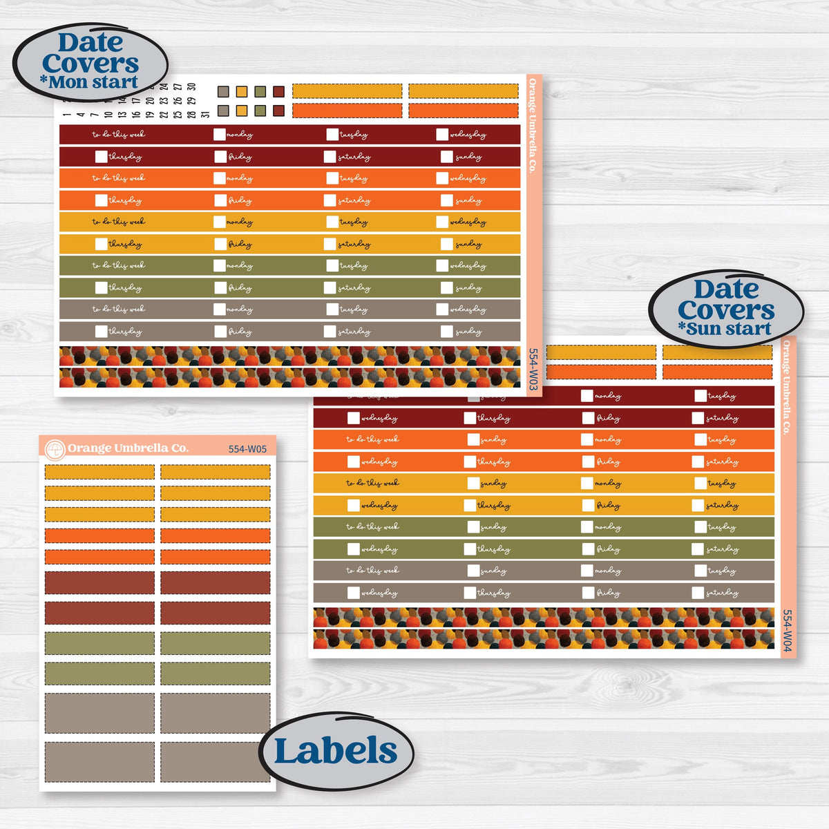 Thanksgiving Planner Kit | Laurel Denise Scout Large Planner Kit Stickers | Gather In Gratitude | KIT-554-W