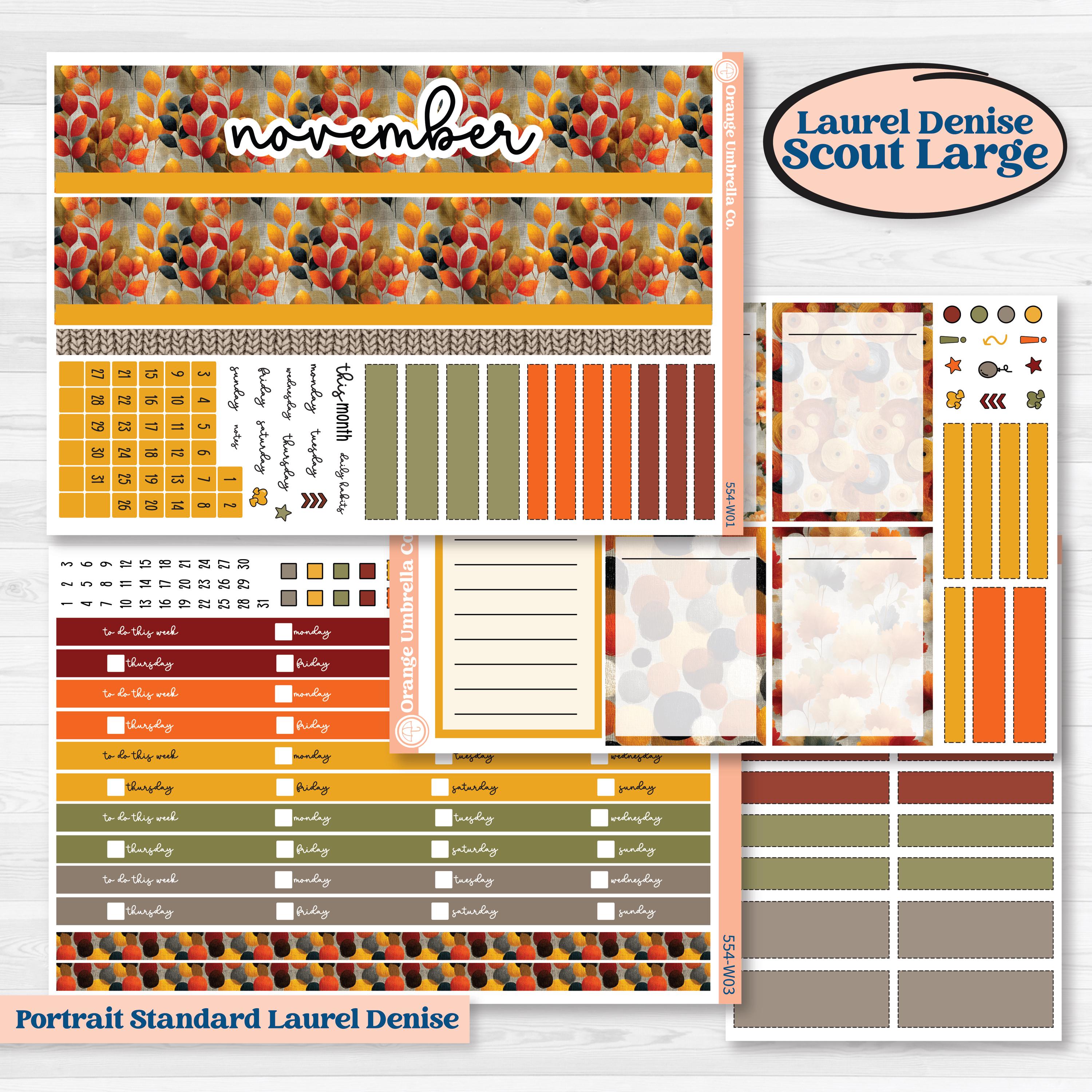 Thanksgiving Planner Kit | Laurel Denise Scout Large Planner Kit Stickers | Gather In Gratitude | KIT-554-W