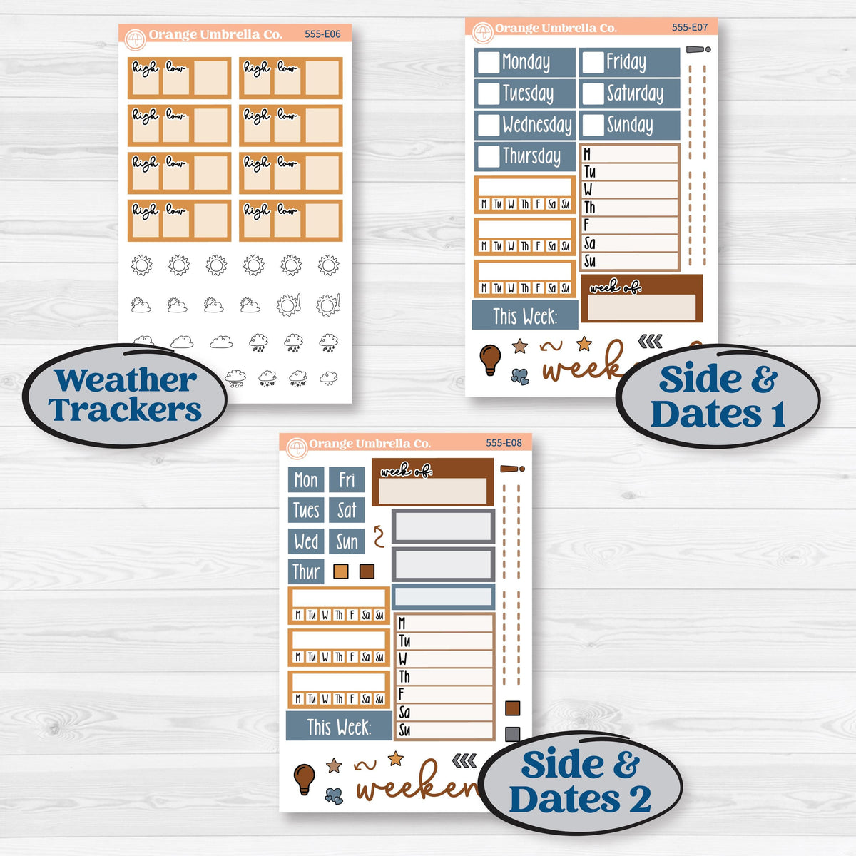Reading Planner Kit | Hobonichi Cousin Weekly & Daily Planner Kit Stickers | Reading Weather | KIT-555-E