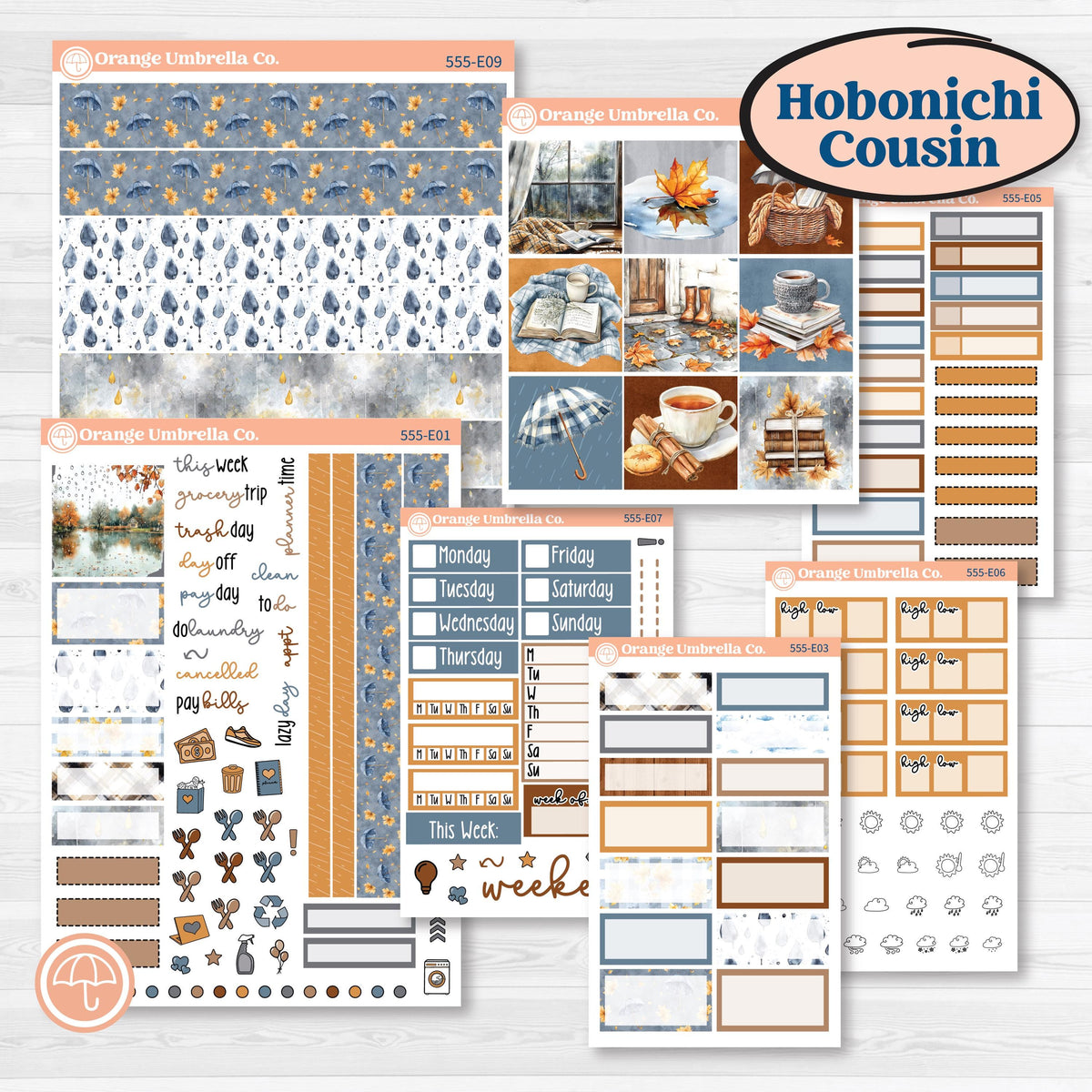 Reading Planner Kit | Hobonichi Cousin Weekly & Daily Planner Kit Stickers | Reading Weather | KIT-555-E