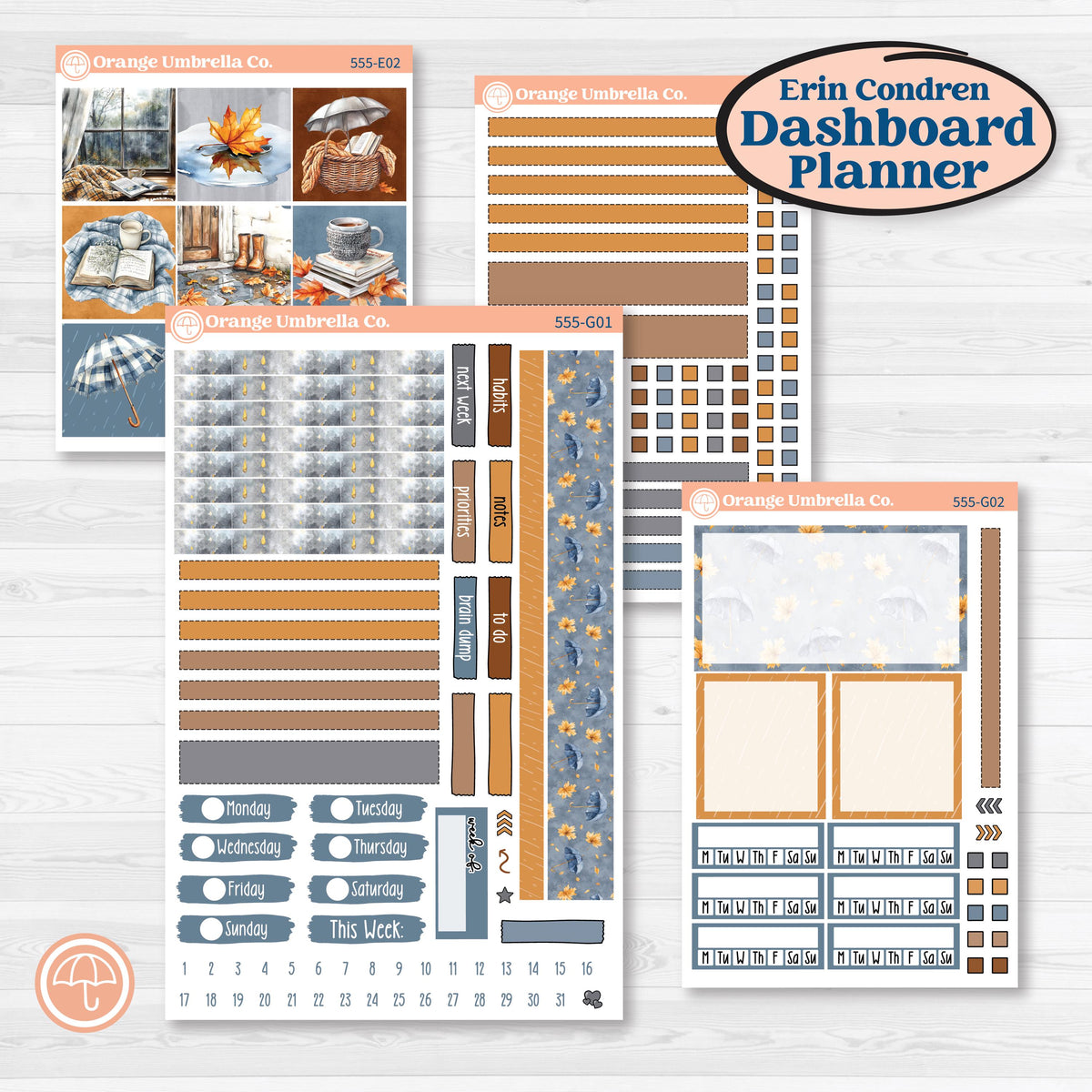 Reading Planner Kit | Erin Condren 7x9 Weekly Dashboard Planner Kit Stickers | Reading Weather | KIT-555-G
