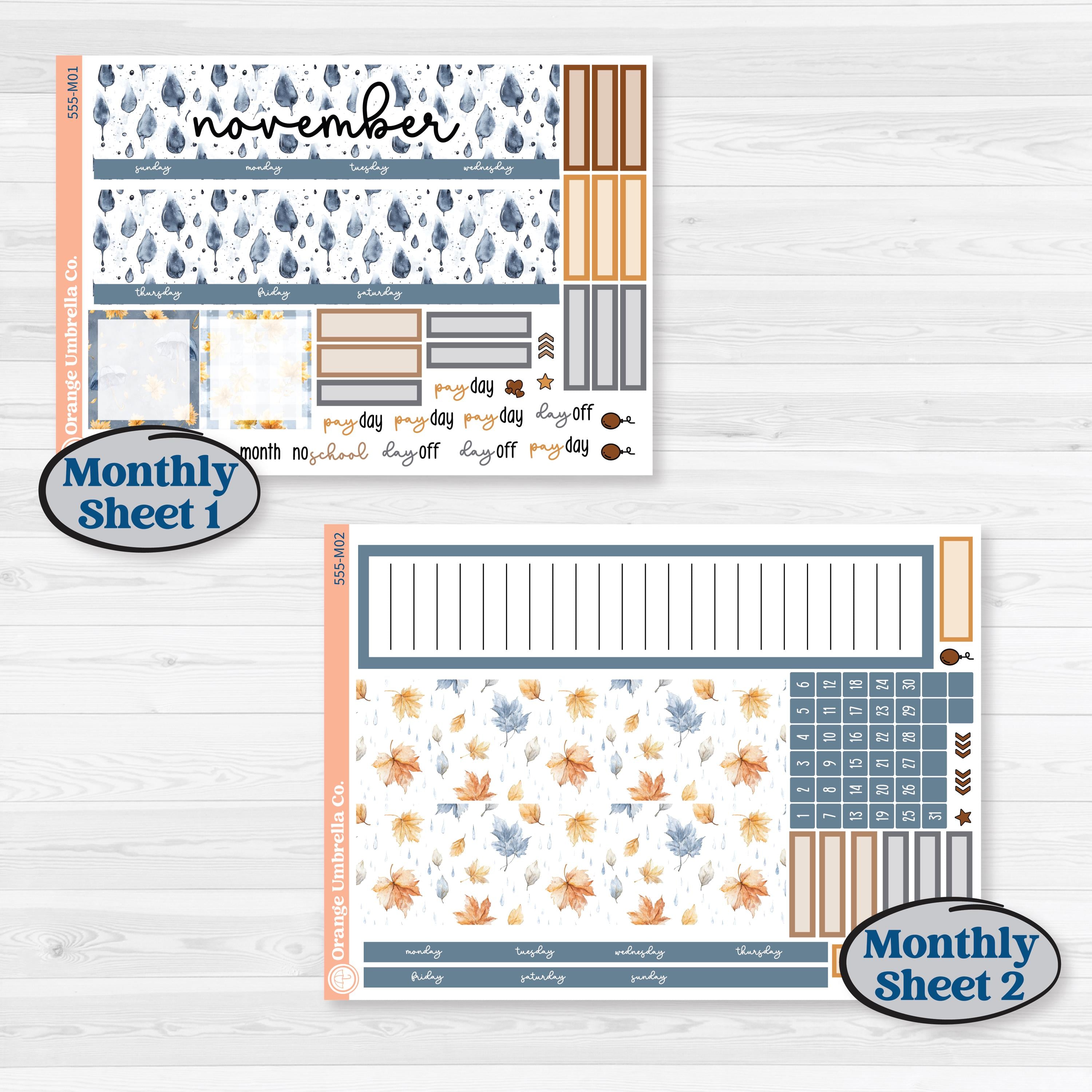 Reading Planner Kit | A5 Erin Condren Monthly & Productivity Dashboard Sticker Kit | Reading Weather | KIT-555-M