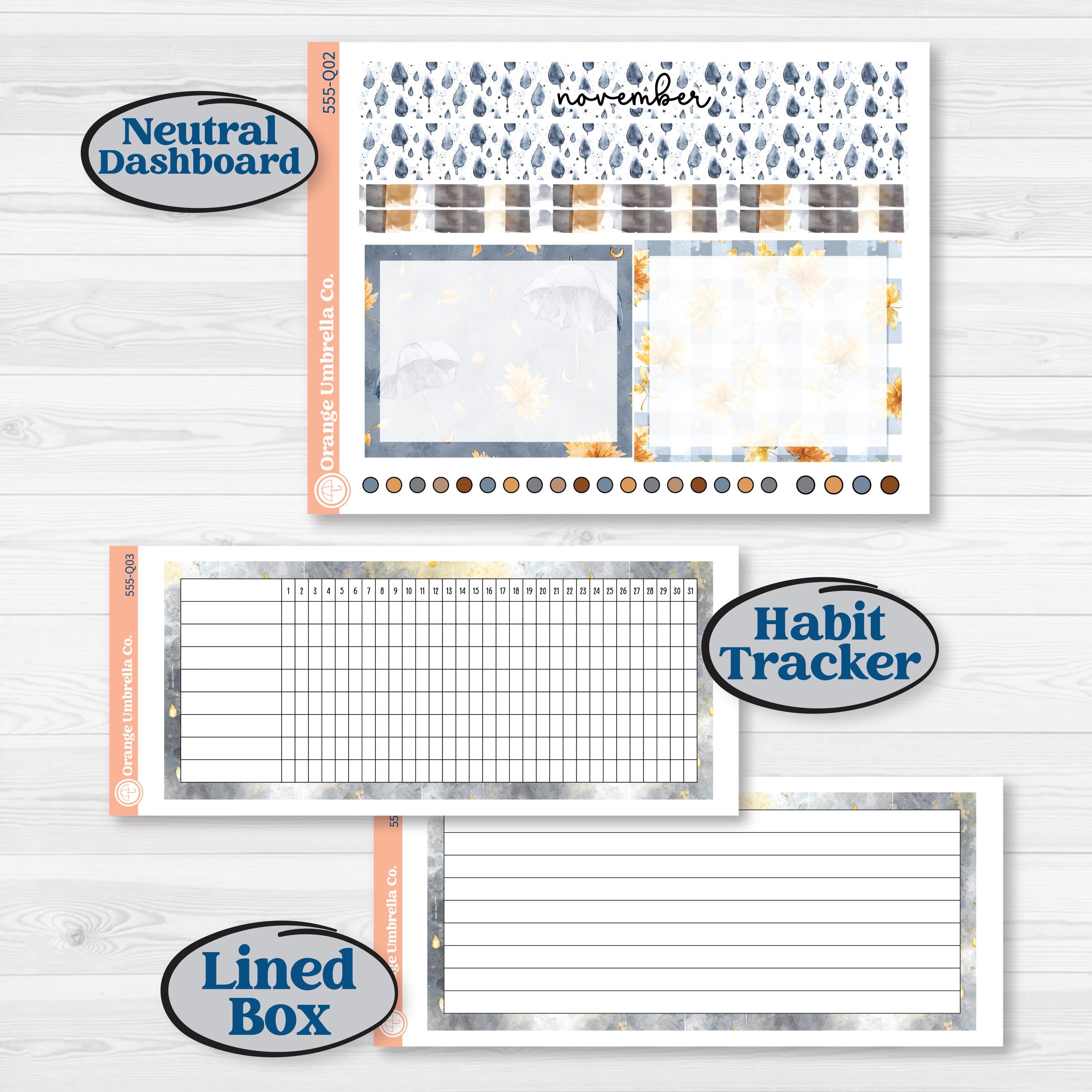 Reading Planner Kit | 7x9 Plum Monthly & Dashboard Planner Kit Stickers | Reading Weather | KIT-555-Q