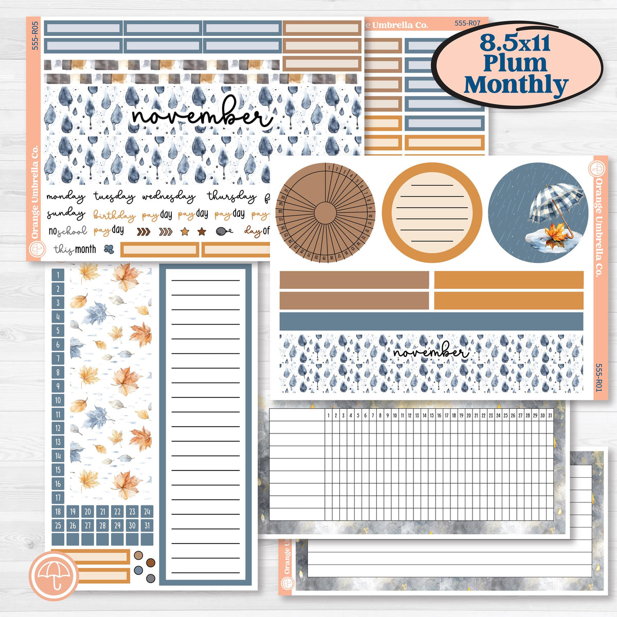 Reading Planner Kit | 8.5x11 Plum Monthly & Dashboard Planner Kit Stickers | Reading Weather | KIT-555-R