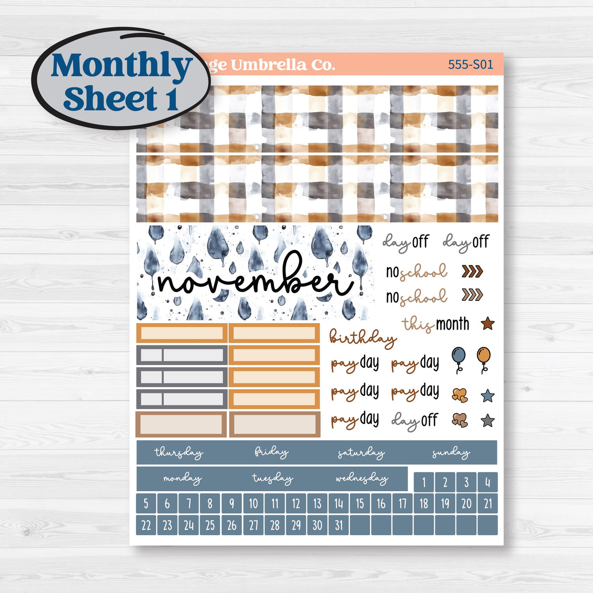 Reading Planner Kit | Hobonichi Cousin Monthly Planner Kit Stickers | Reading Weather | KIT-555-S