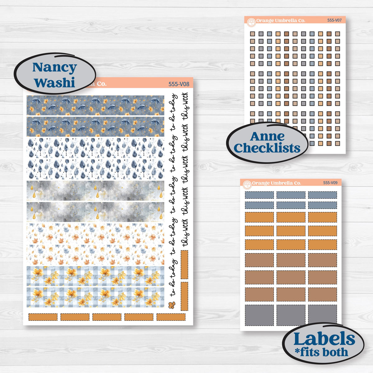 Reading Planner Kit | Laurel Denise Nancy Large & Anne Large Planner Kit Stickers | Reading Weather | KIT-555-V