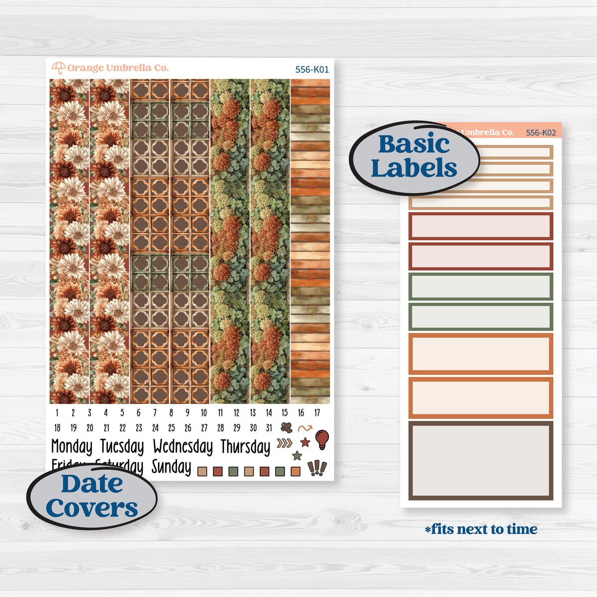 Woodland Animal Kit | 7x9 Erin Condren Daily Duo Planner Kit Stickers | Woodland Zoo | KIT-556-K