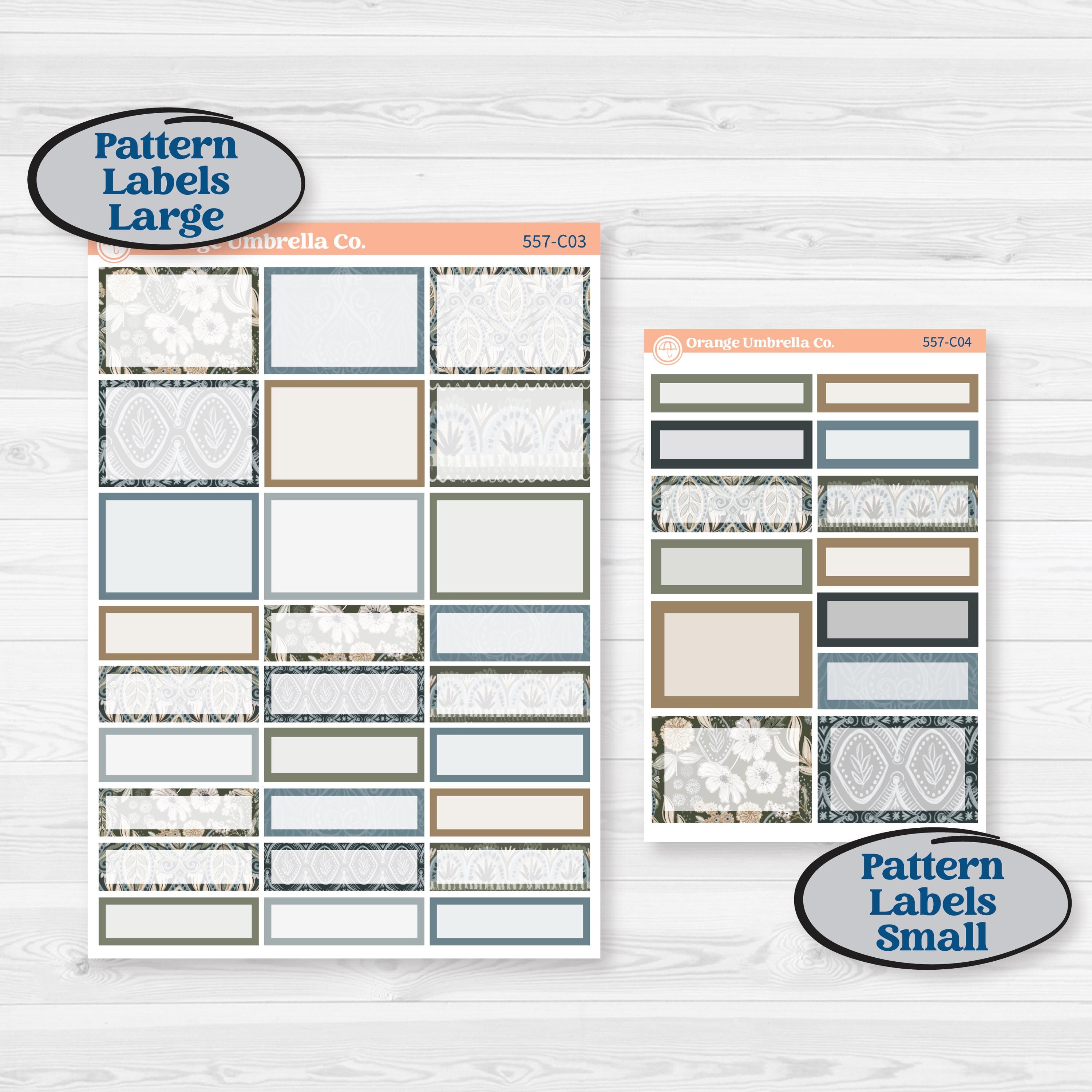 Blue Floral Kit | Weekly Add-On Labels Planner Kit Stickers | Sagebrush & Ice | KIT-557-C