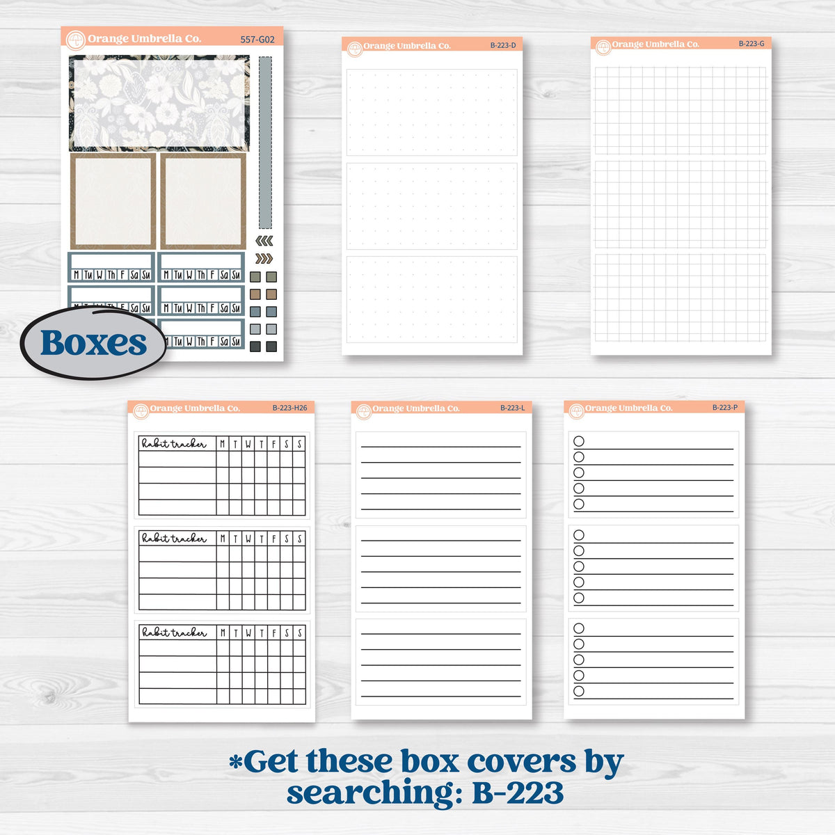Blue Floral Kit | Erin Condren 7x9 Weekly Dashboard Planner Kit Stickers | Sagebrush & Ice | KIT-557-G