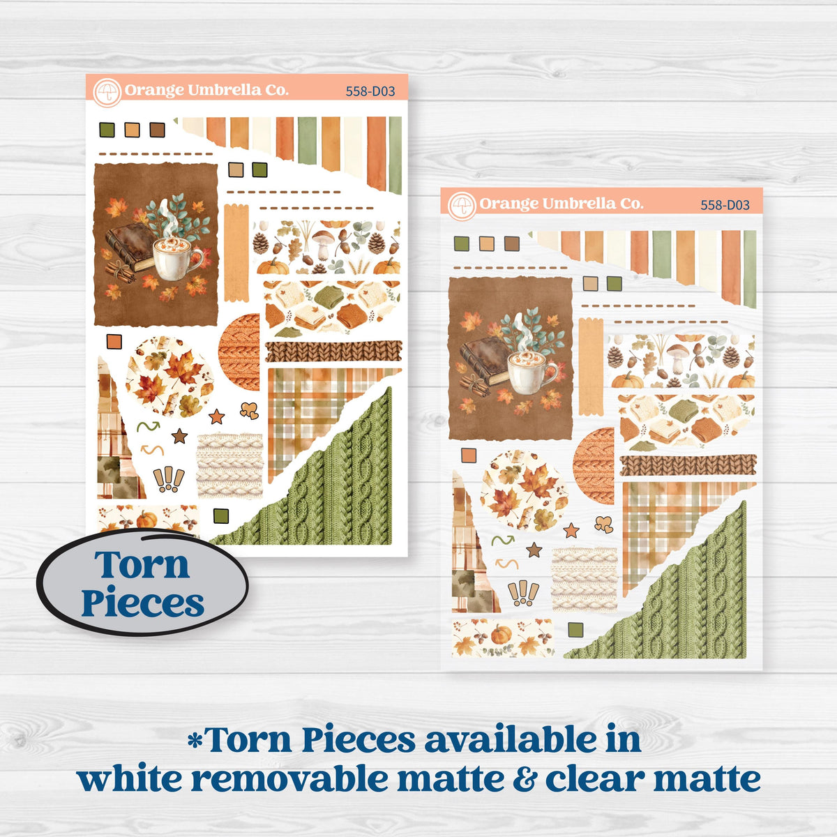 Autumn Sweater Weather Kit | Journaling or Scrapbooking Kit | Creative Junk Journal Planner Stickers | Soft Sweaters | KIT-558-D