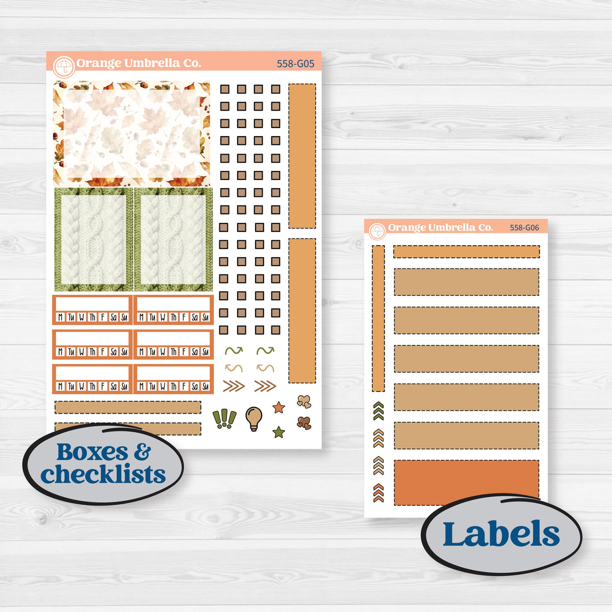 Autumn Sweater Weather Kit | Erin Condren A5 Weekly Dashboard Planner Kit Stickers | Soft Sweaters | KIT-558-G4